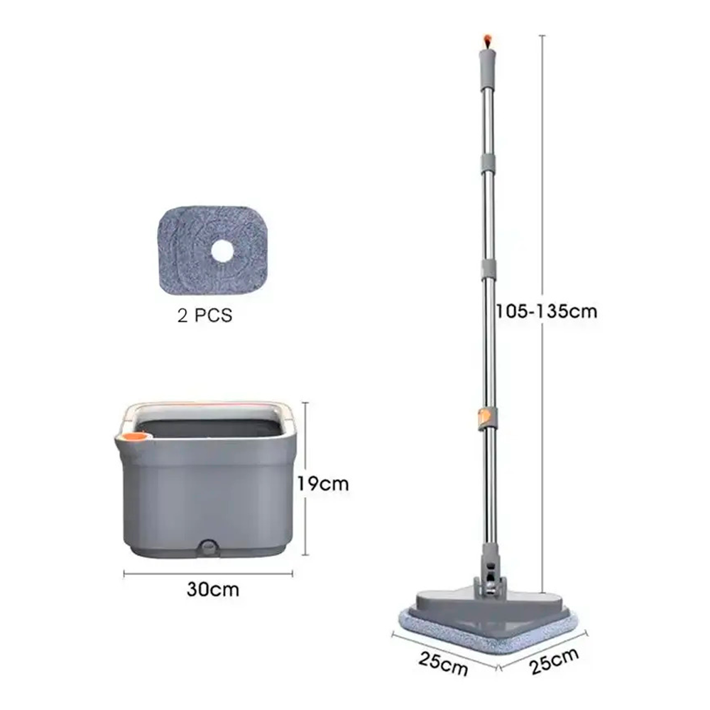 Trapero Giratorio Spin Mop 360 Con Balde Y 2 Repuestos Micro-2