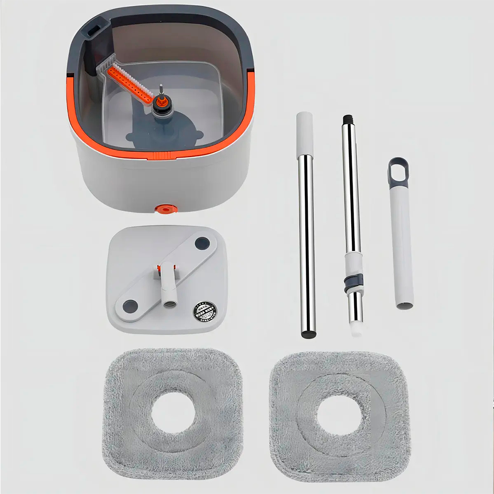 Trapero Giratorio Spin Mop 360 Con Balde Y 2 Repuestos Micro-4