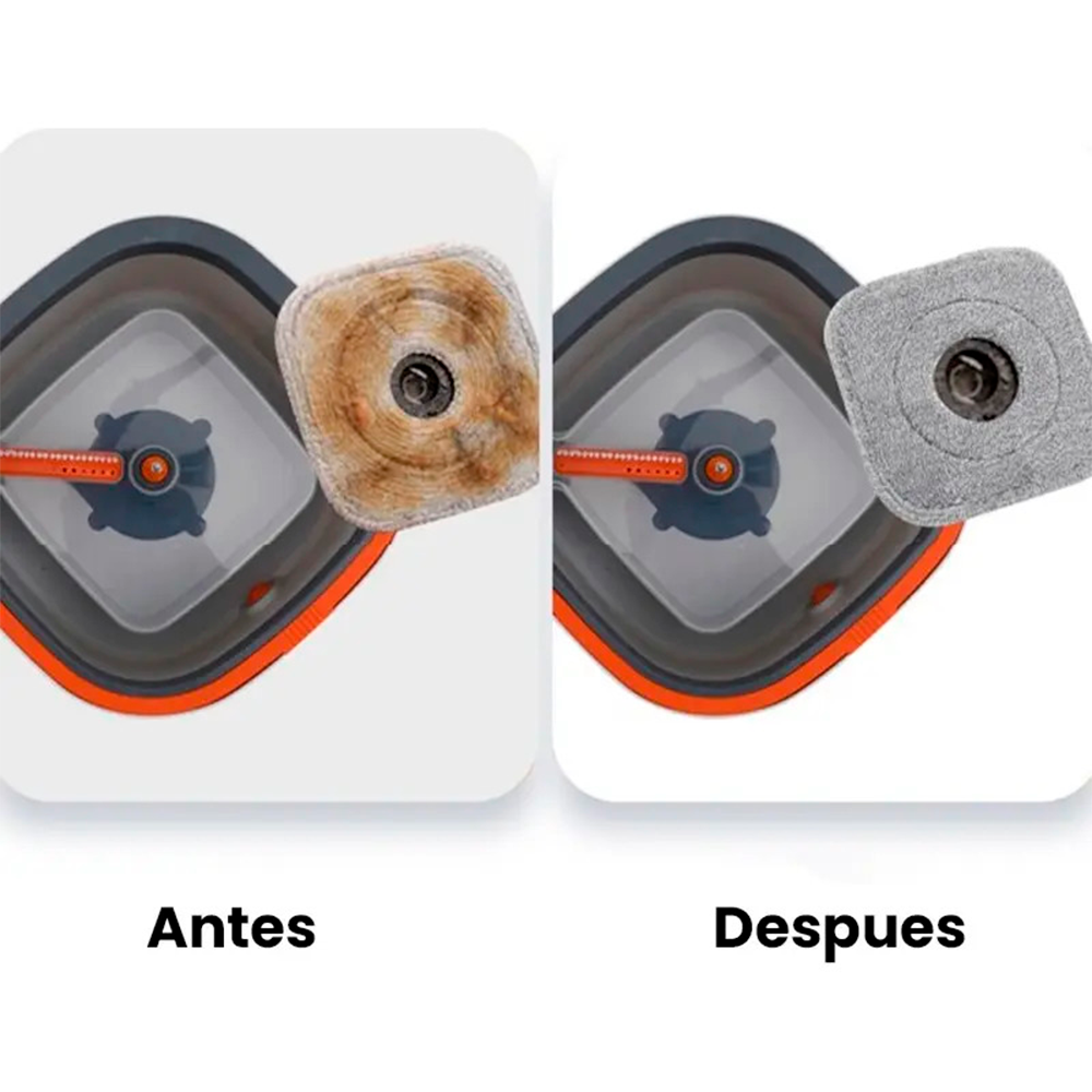 Trapero Giratorio Spin Mop 360 Con Balde Y 2 Repuestos Micro-6