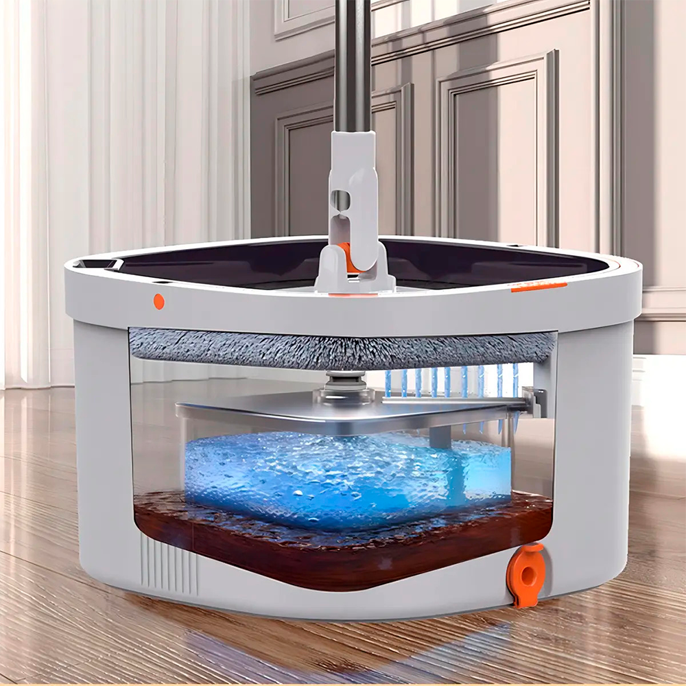 Trapero Giratorio Spin Mop 360 Con Balde Y 2 Repuestos Micro-8