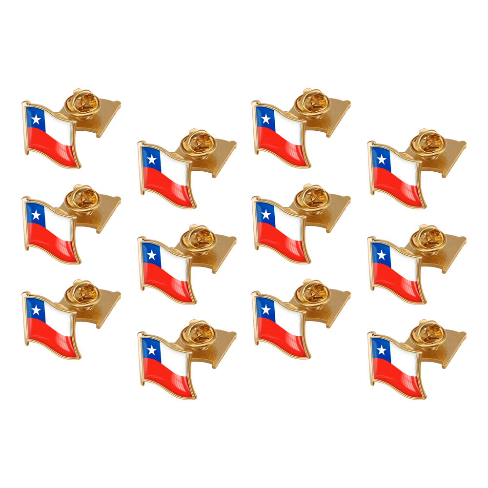 Set X12 Piocha Pin Bandera Chilena Metálica Broche Chile-2