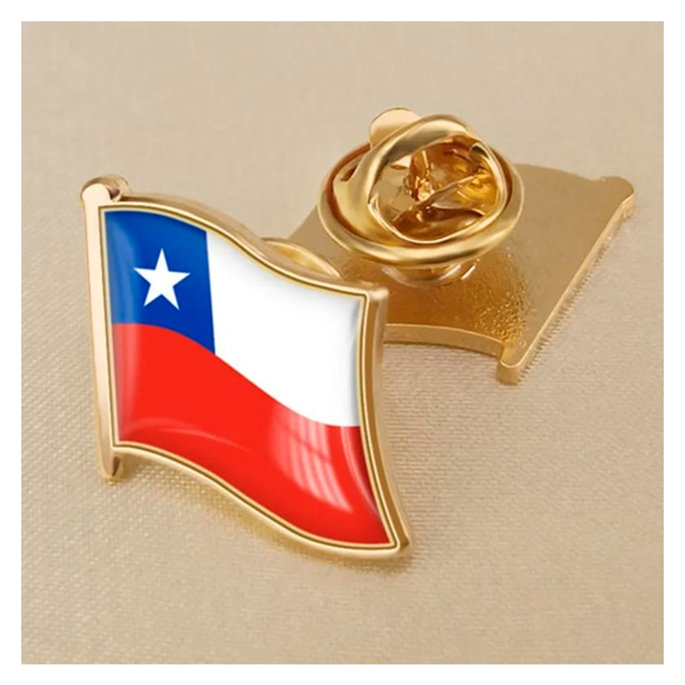 Set X12 Piocha Pin Bandera Chilena Metálica Broche Chile-5