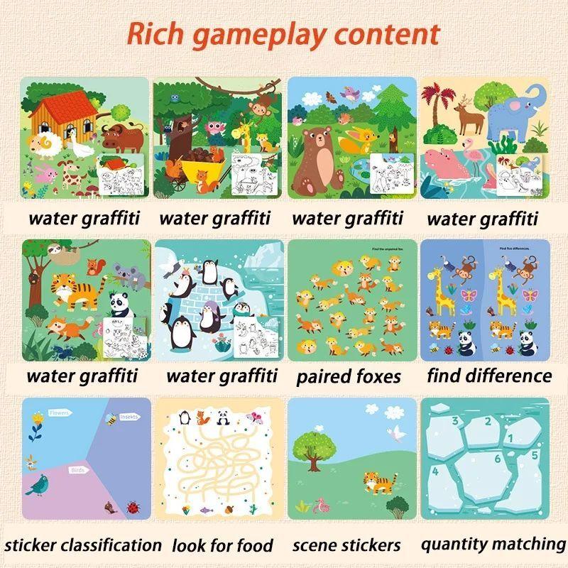 Libro Mágico Para Colorear Al Agua Reutilizable Dibujos-6