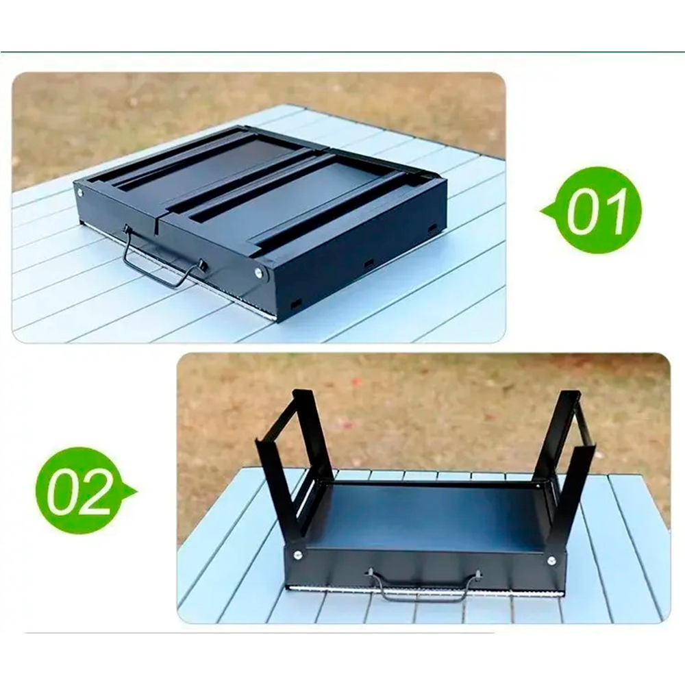 Parrilla Plegable Port til Para Carb n Asador Camping Picnic-2
