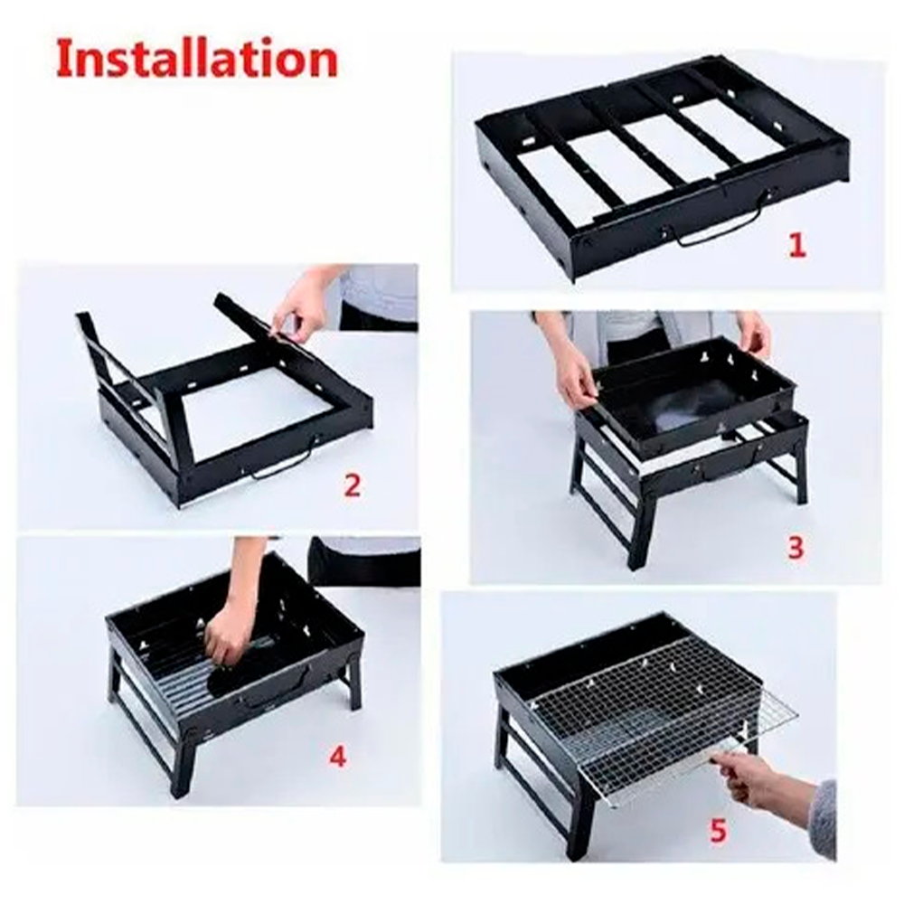Parrilla Plegable Port til Para Carb n Asador Camping Picnic-3
