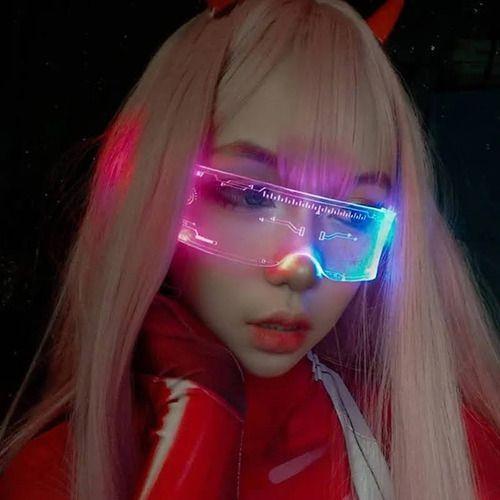 Lentes Para Fiesta Luz Led Cosplay Gafas Luminosa -4