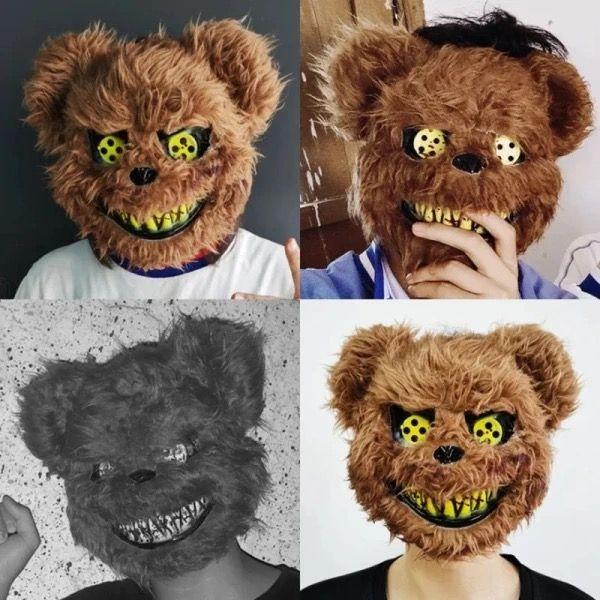 Mascara Oso Cosplay Halloween Oso Terror Fiesta Negro-7