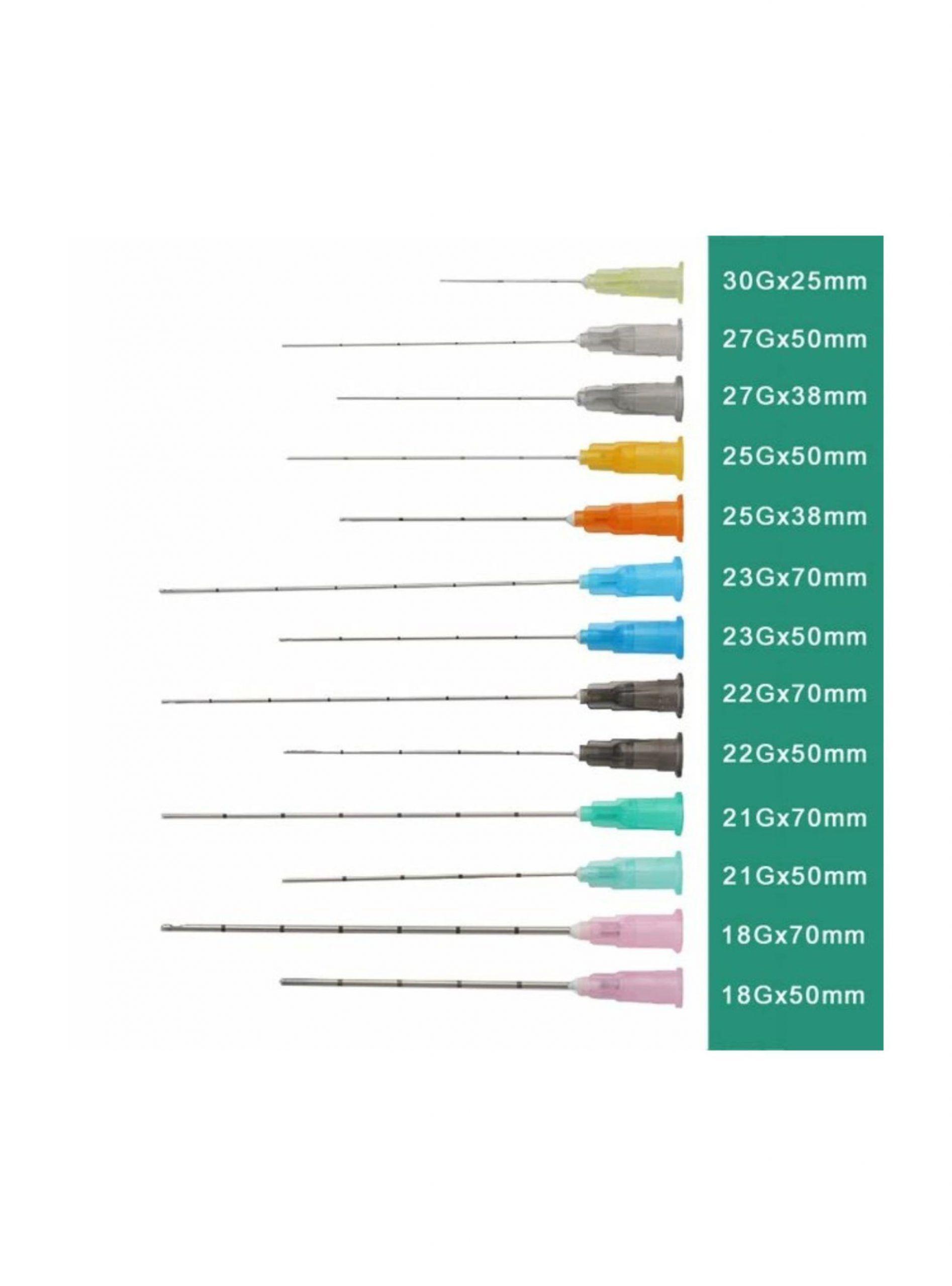 10 Cánula 22g X 50mm Microcánulas Flexibles Para Relleno-1