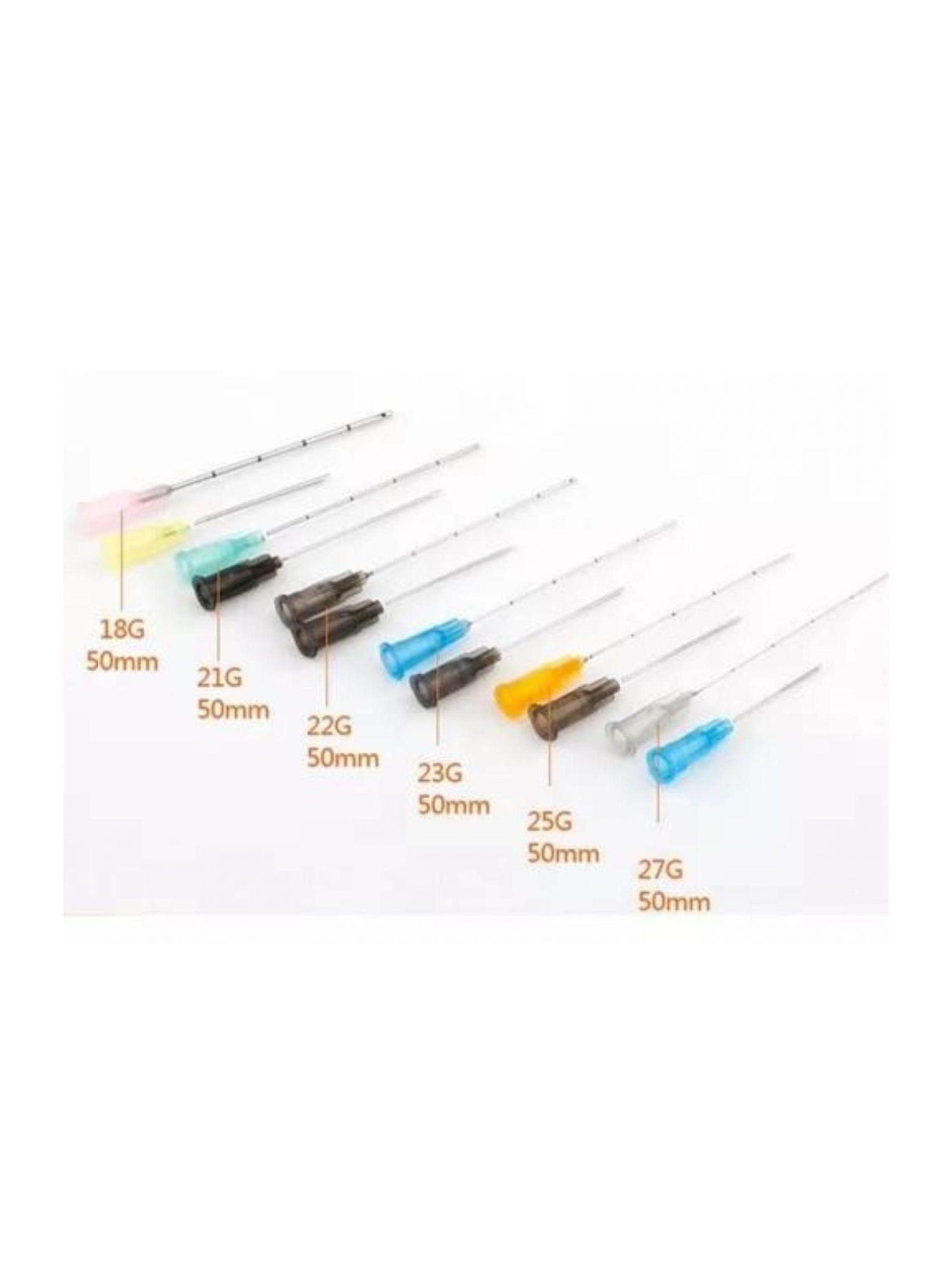 10 Cánula 22g X 50mm Microcánulas Flexibles Para Relleno-2
