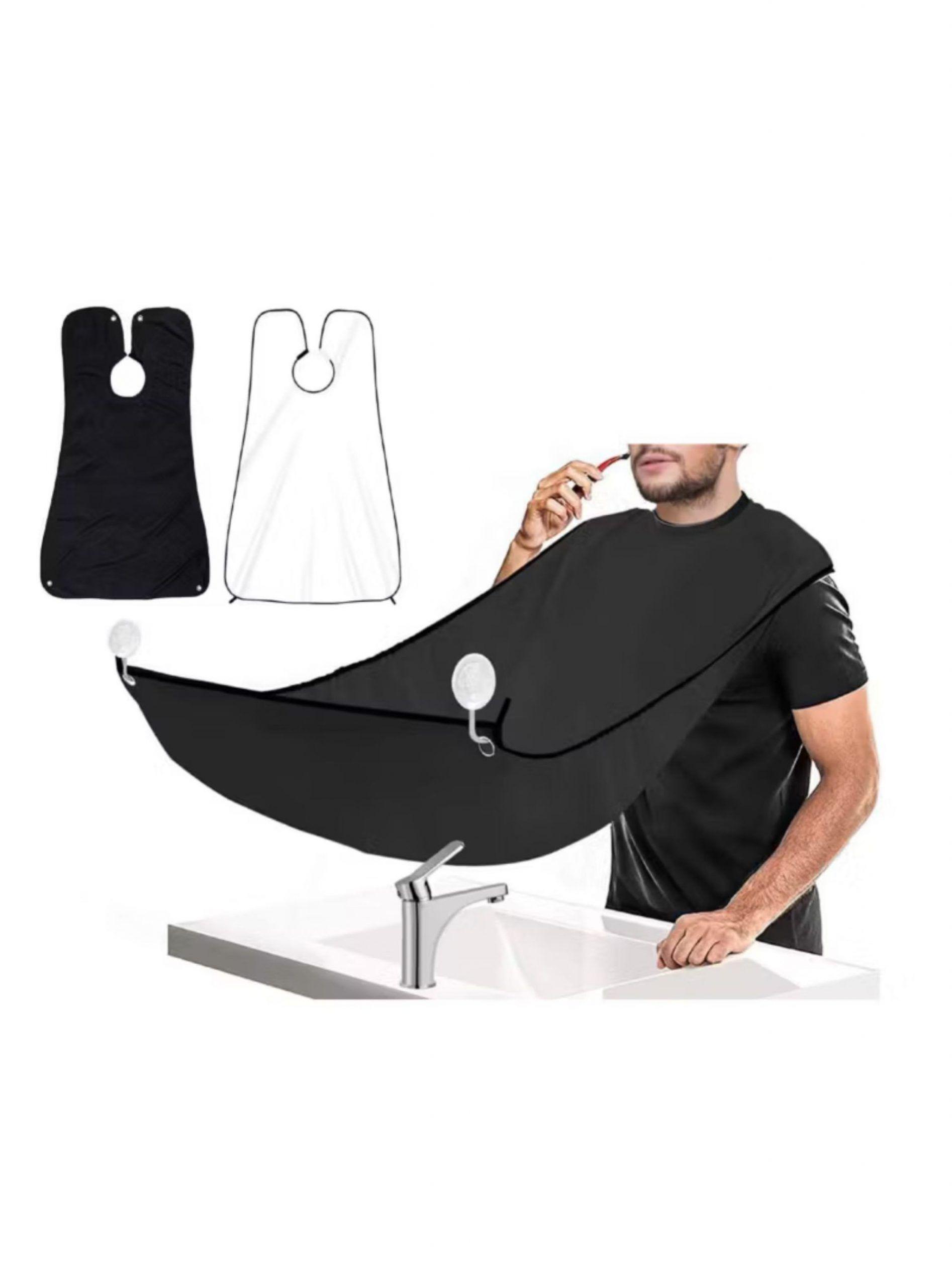 Capa Delantal Para Corte De Barba Afeitado Negro-2