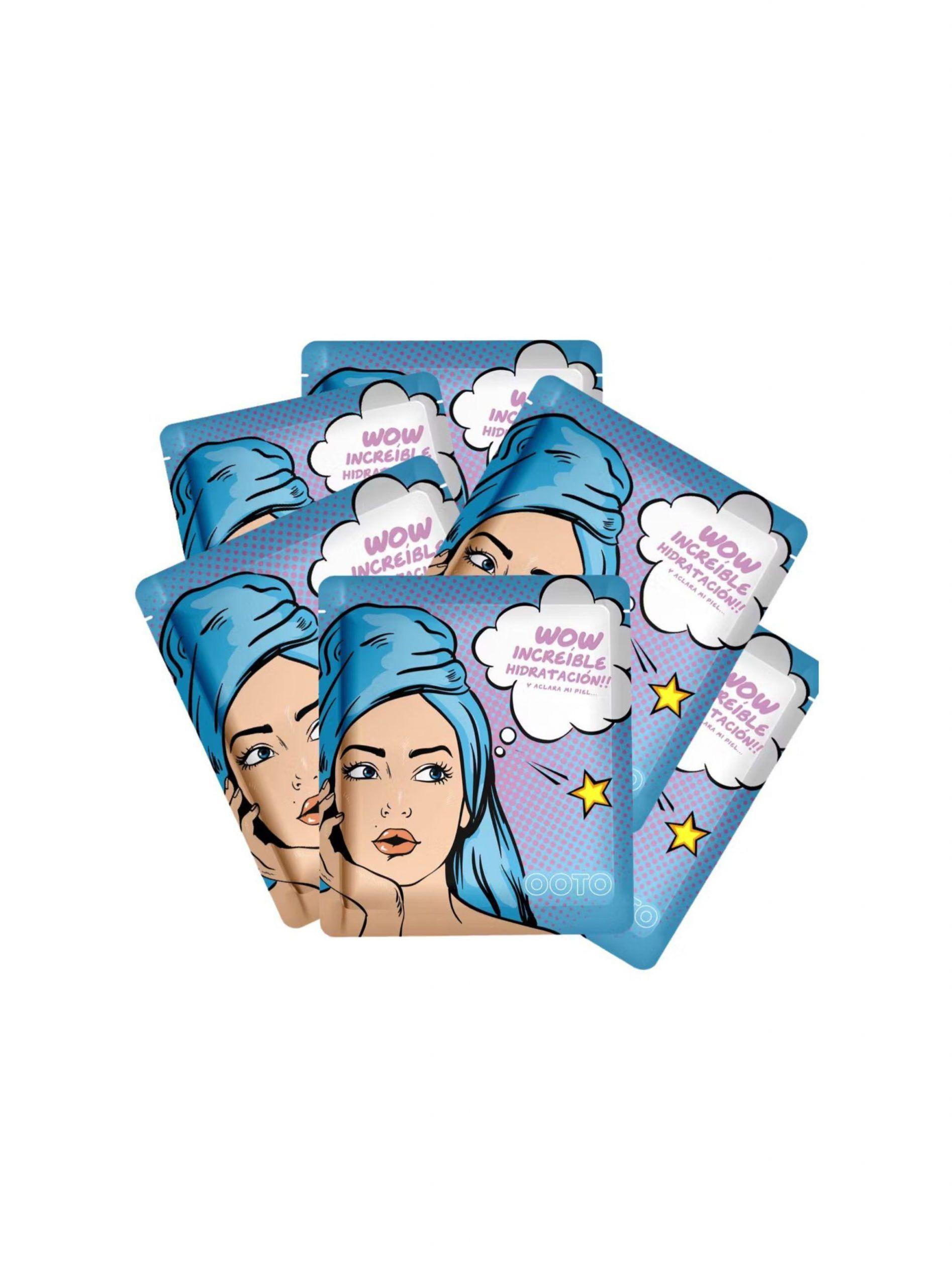 Pack 10 Mascarillas Faciales Aclarante Ácido Hialurónico y Vitaminas-0