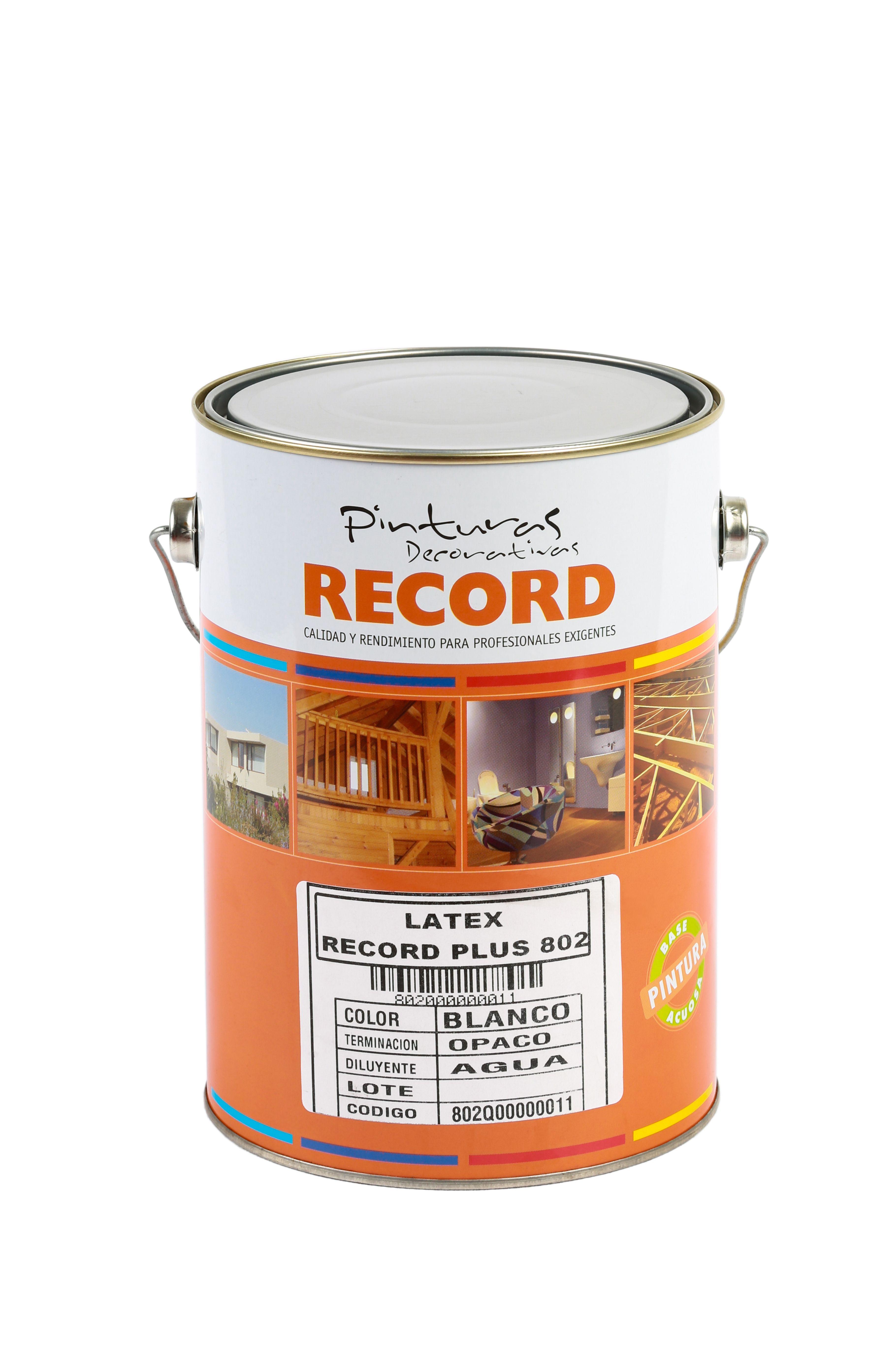 PINTURA LATEX BLANCO SUPER CUBRIENTE PLUS 802 RECORD GALON 3,8LT-0