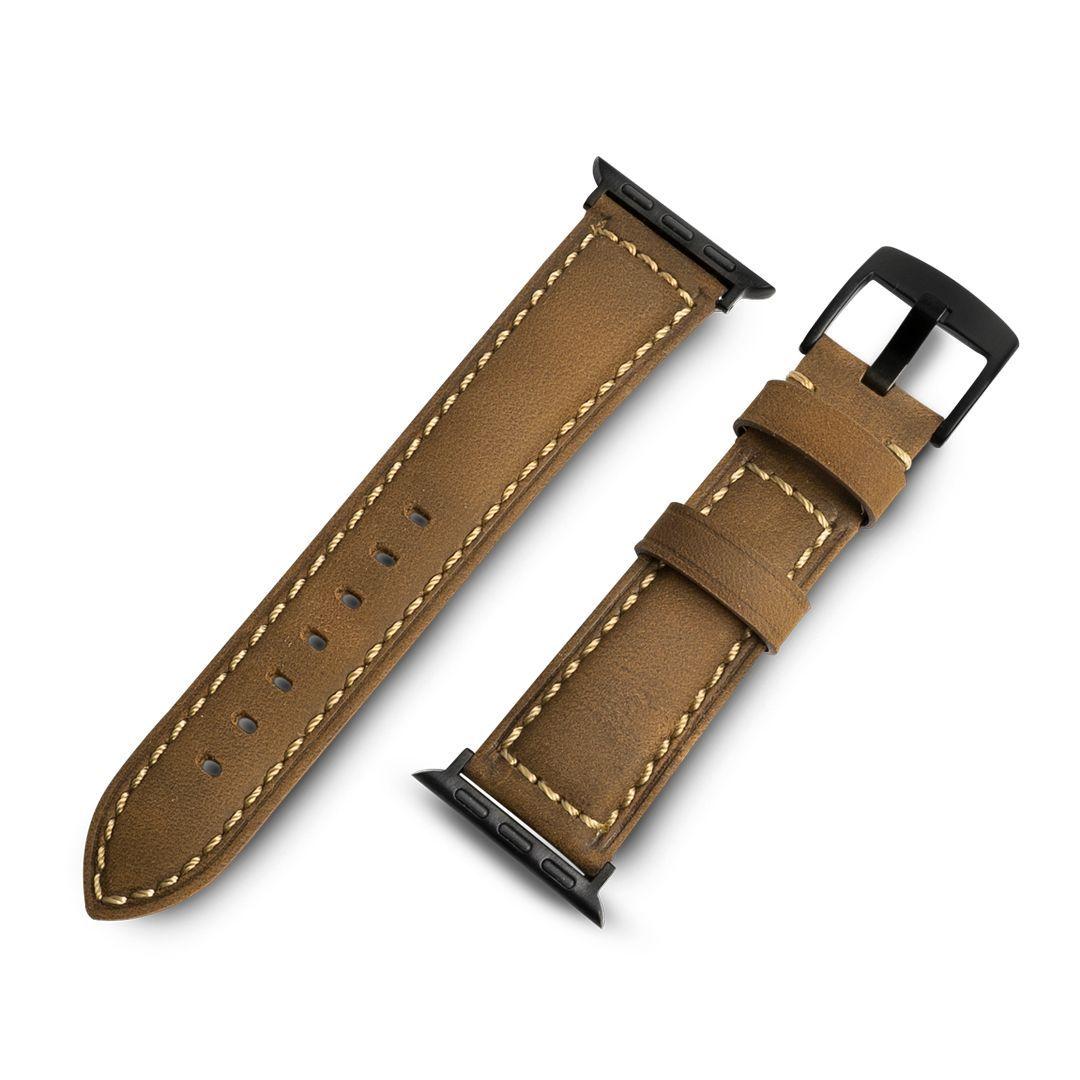 Correa De Cuero Genuino Para Apple Watch Cafe-2