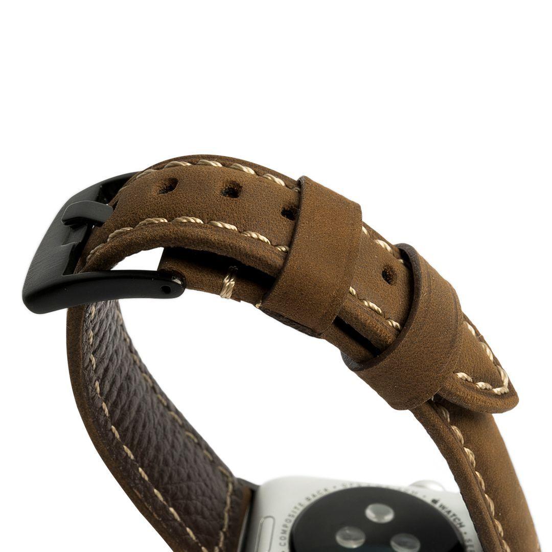 Correa De Cuero Genuino Para Apple Watch Cafe-3