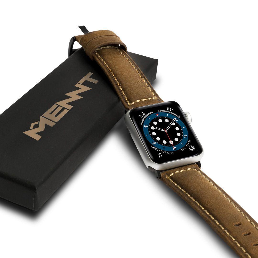 Correa De Cuero Genuino Para Apple Watch Cafe-5