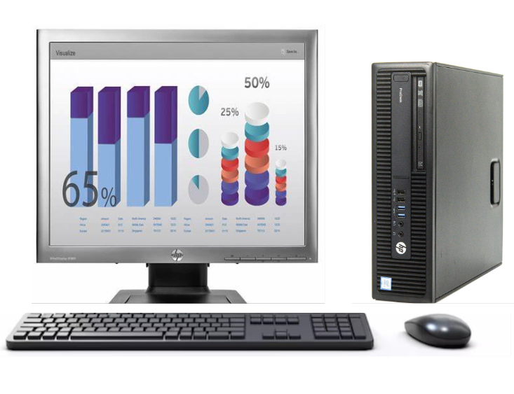 KIT MONITOR HP E190i + SFF 600 G2 i5 6° 8GB 256GB+ teclado & Mouse Reacondicionado-0