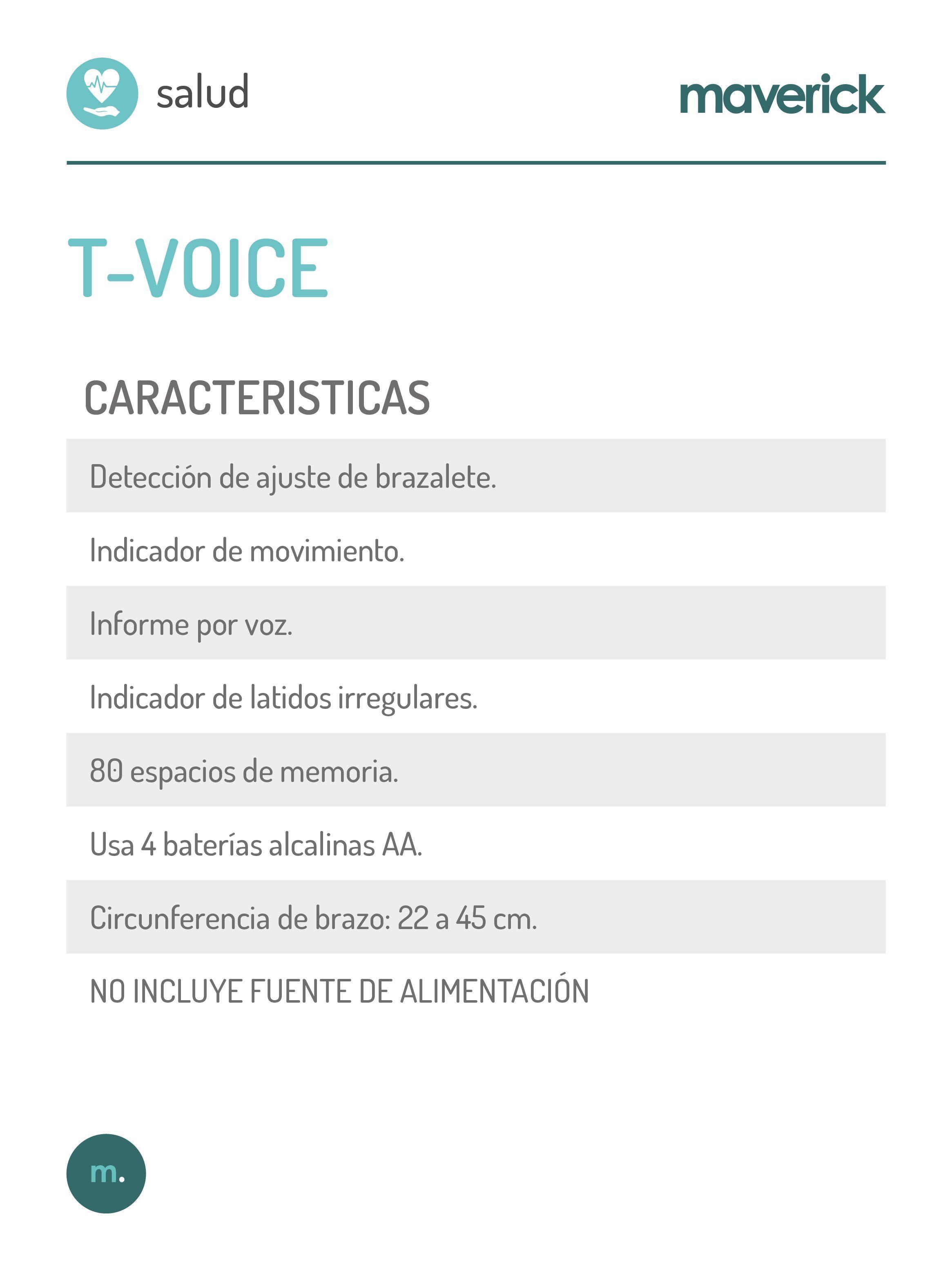 Tensiometro Digital con Voz Maverick T-VOICE-2