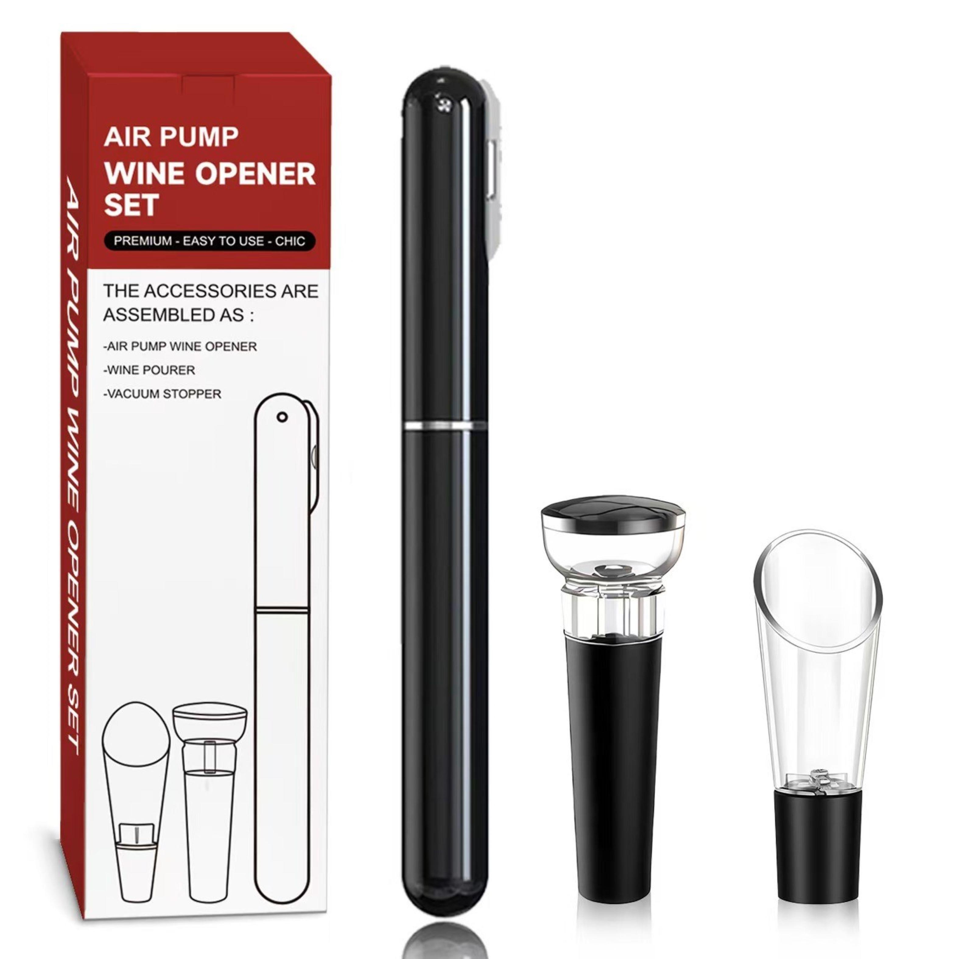 SET ABRIDOR DE VINO CON BOMBA DE AIRE Y TAPON  (4368)-1