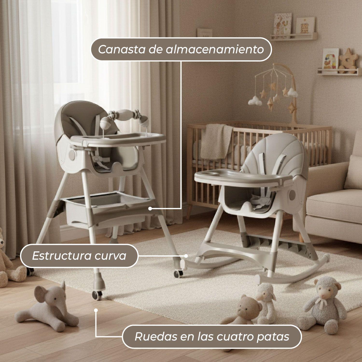 Silla Comer Bebe Doble Altura Safe Baby Mecedora Reclinable-5