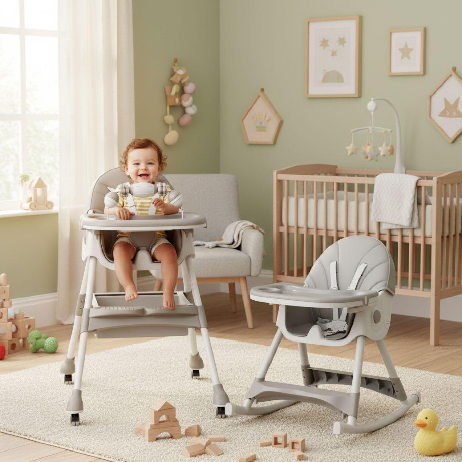 Silla Comer Bebe Doble Altura Safe Baby Mecedora Reclinable-4