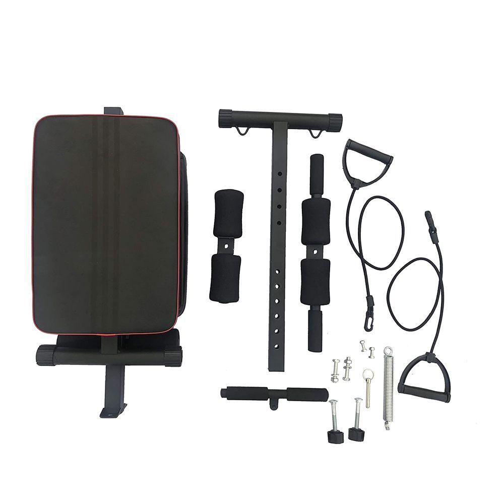 Banca Abdominales Full Pro Biceps Triceps Plegable Con Bandas Sportime-2