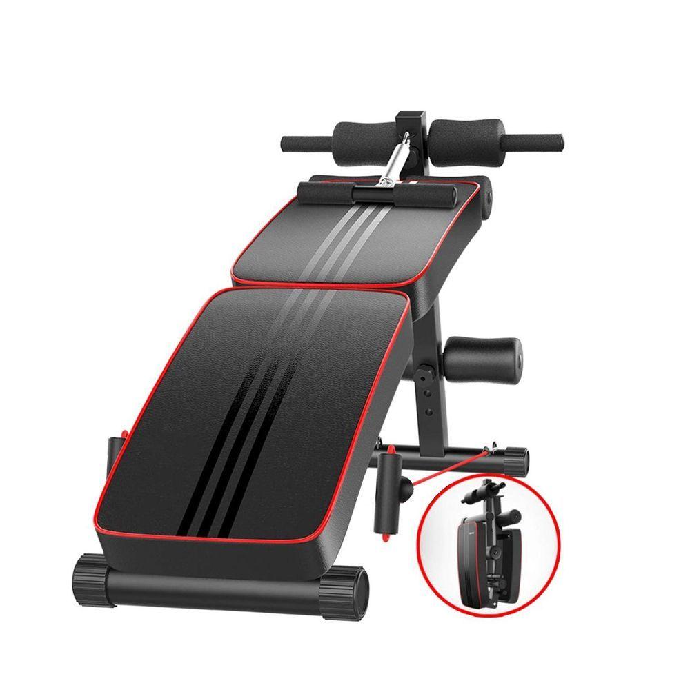 Banca Abdominales Full Pro Biceps Triceps Plegable Con Bandas Sportime-3