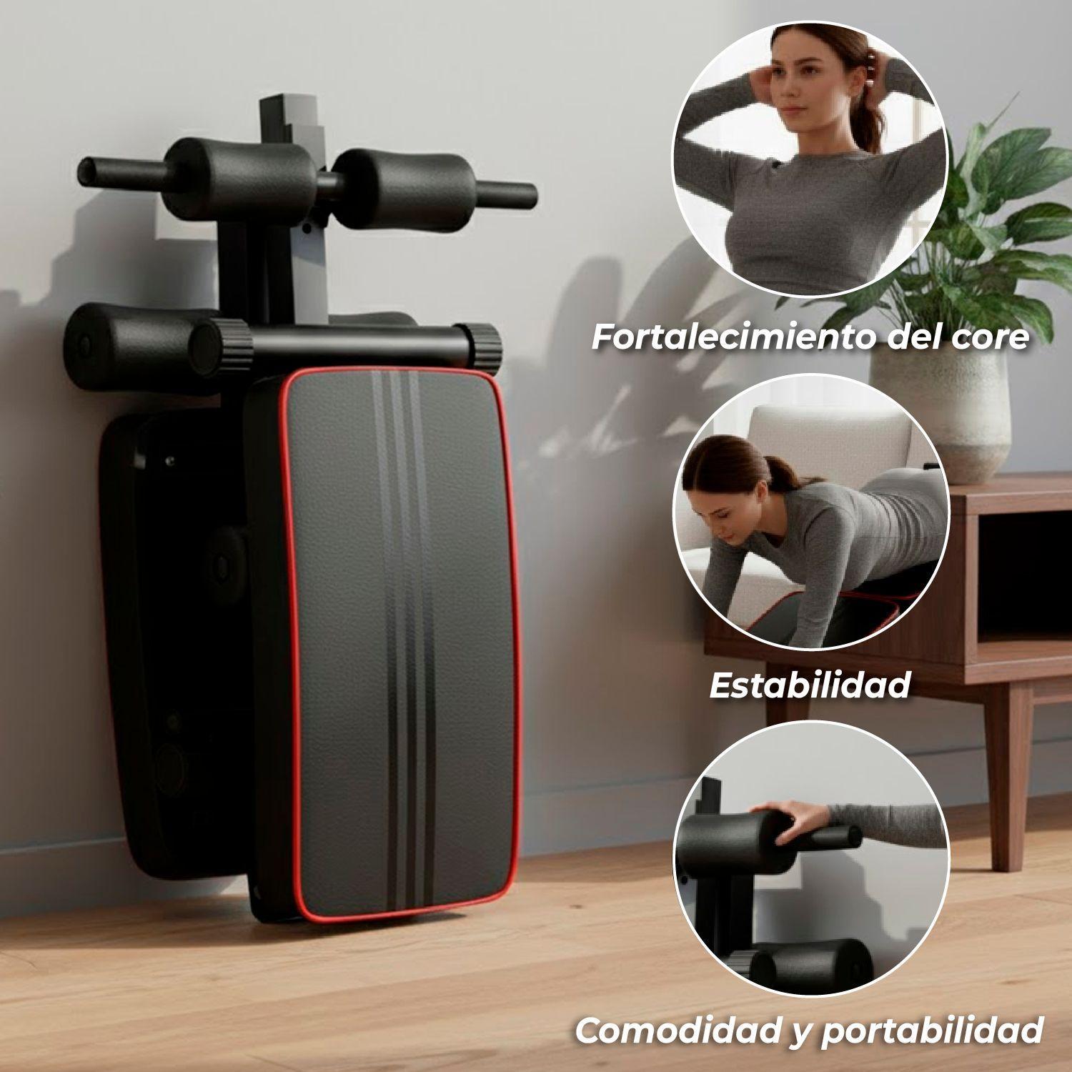 Banca Abdominales Full Pro Biceps Triceps Plegable Con Bandas Sportime-3