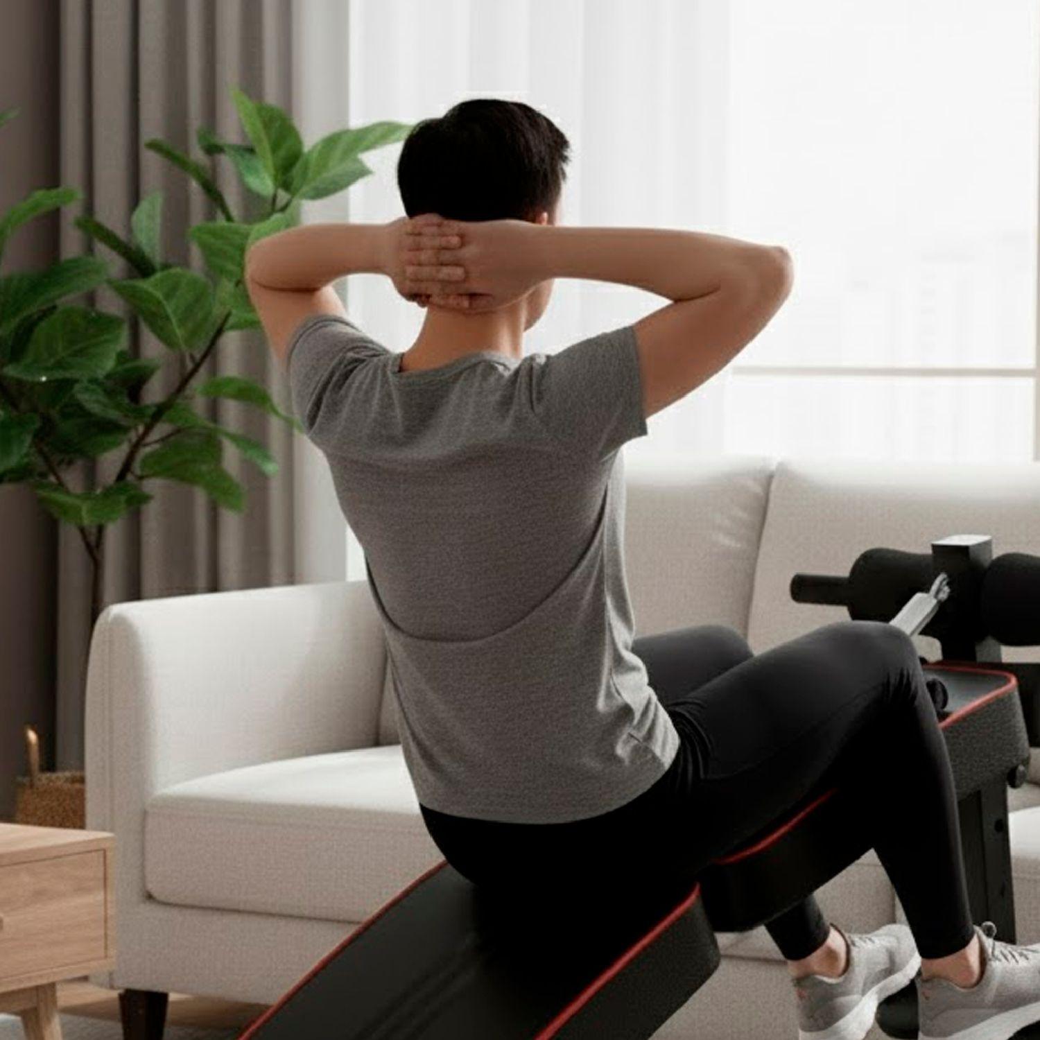 Banca Abdominales Full Pro Biceps Triceps Plegable Con Bandas Sportime-4