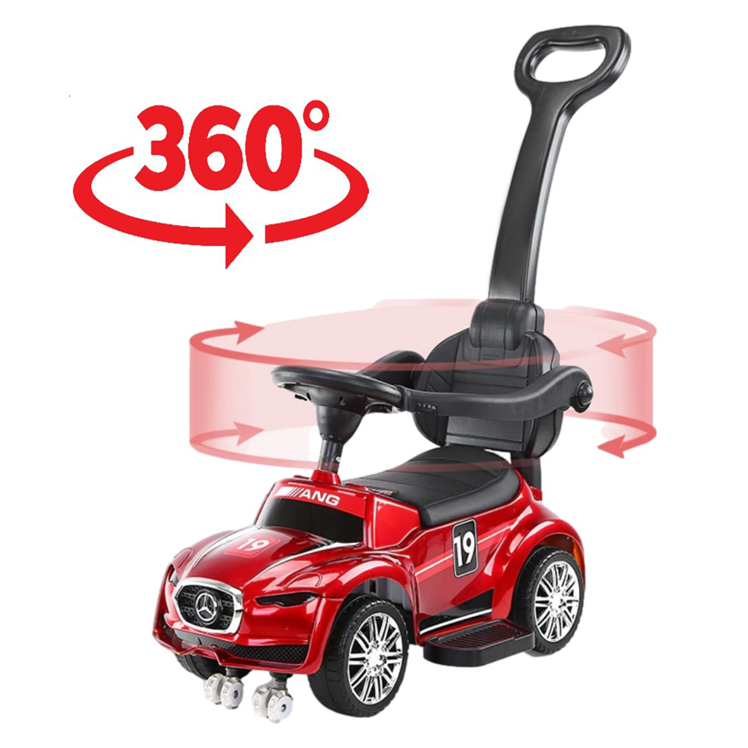 Auto Correpasillos Asiento Ecocuero 2 En 1 con Mango-1