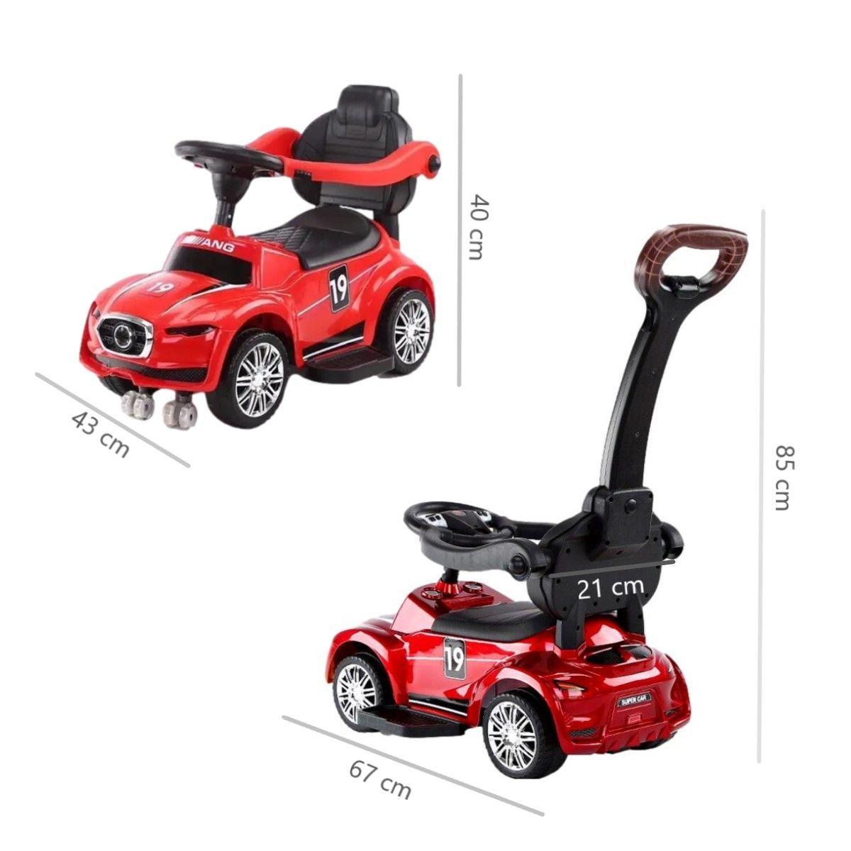 Auto Correpasillos Asiento Ecocuero 2 En 1 con Mango-6