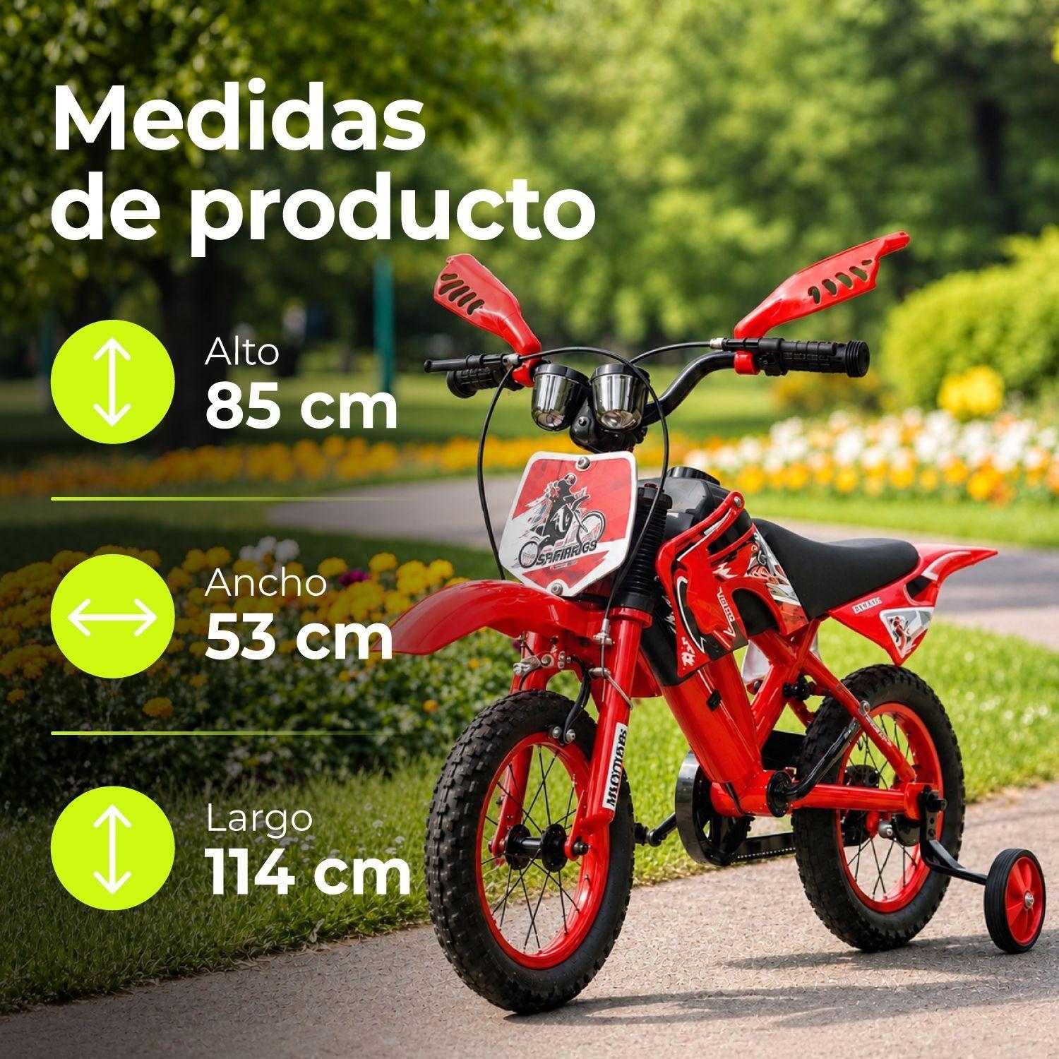 Bicicleta Infantil Aro 16 Motocross Deportiva Roja-2