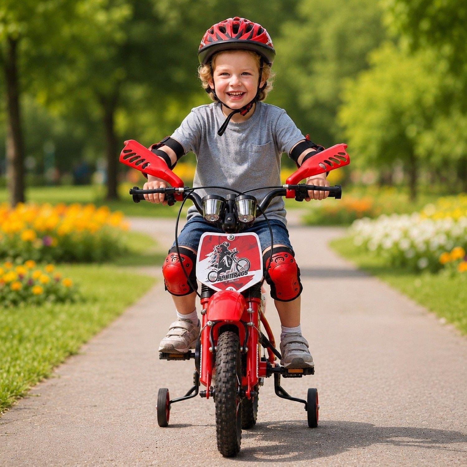 Bicicleta Infantil Aro 16 Motocross Deportiva Roja-6