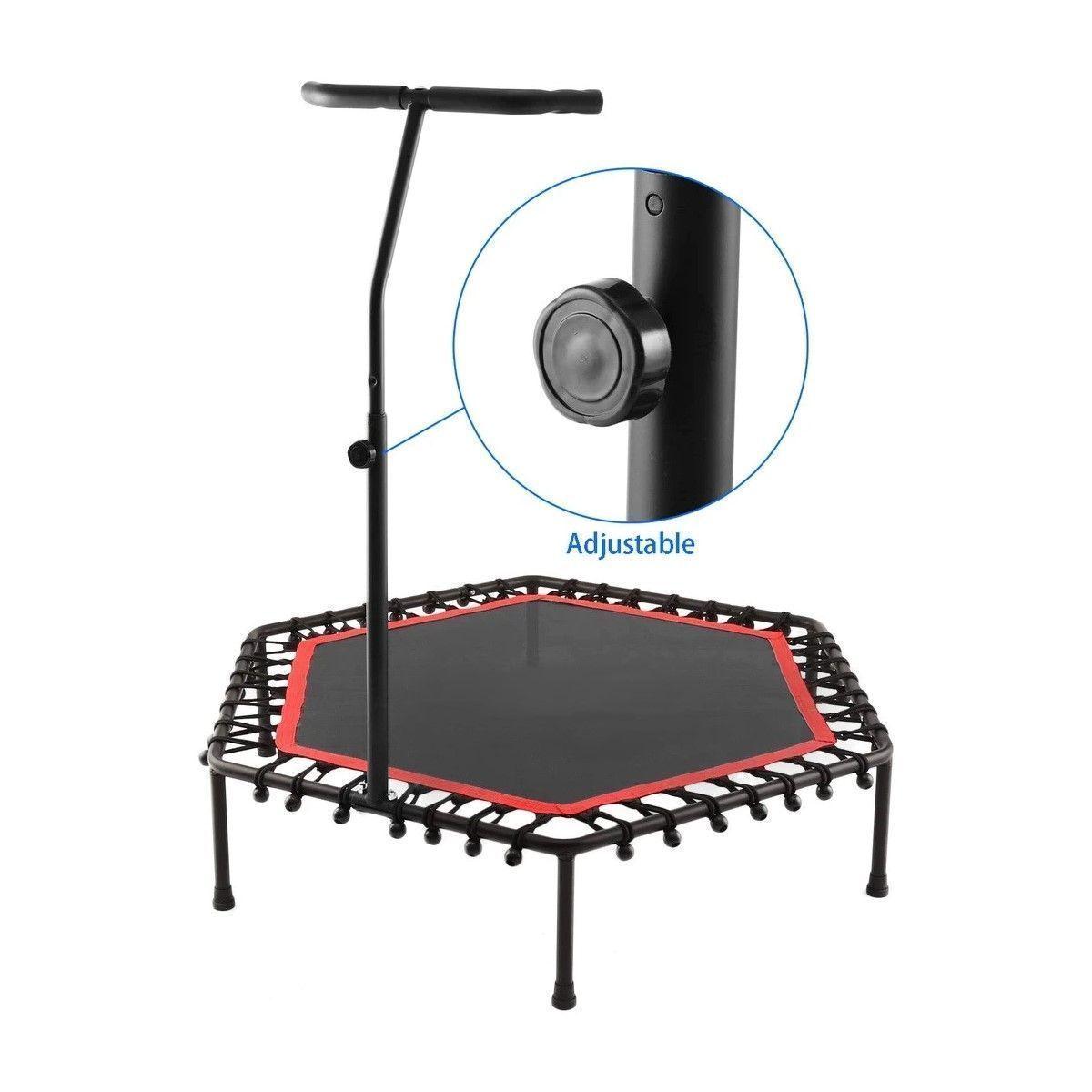 Trampolin Fitness Hexagonal Con Mango 115CM Rojo-3