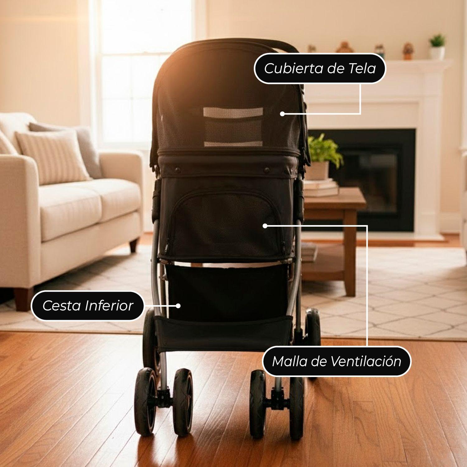 Coche Paseo Mascota Plegable Portatil 4 Ruedas-4