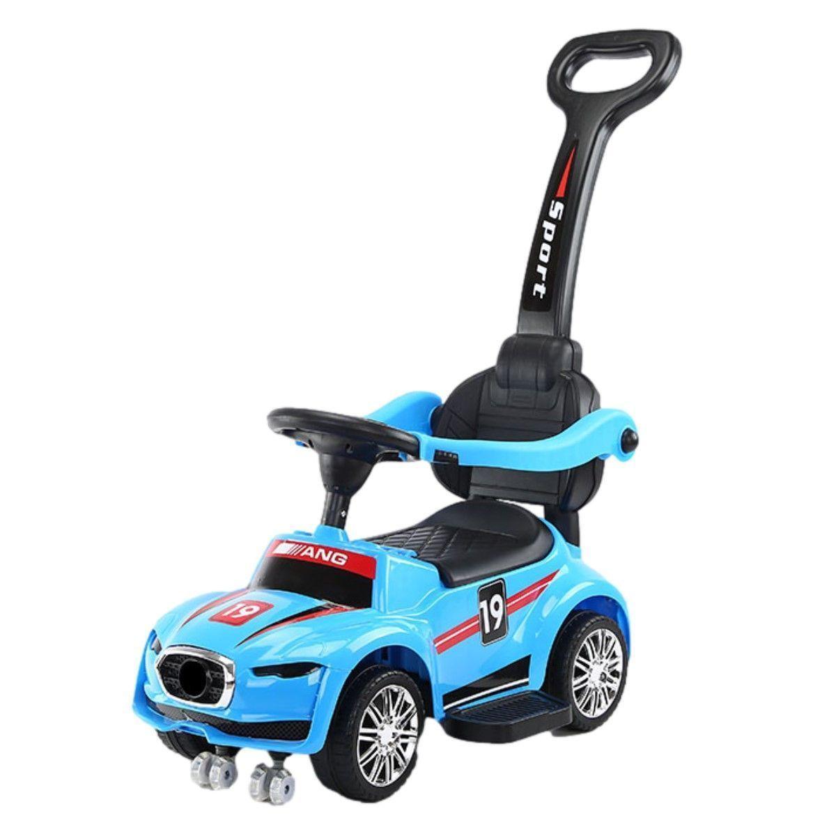  Auto Correpasillos Andador 2 en 1 con Mango Celeste-0