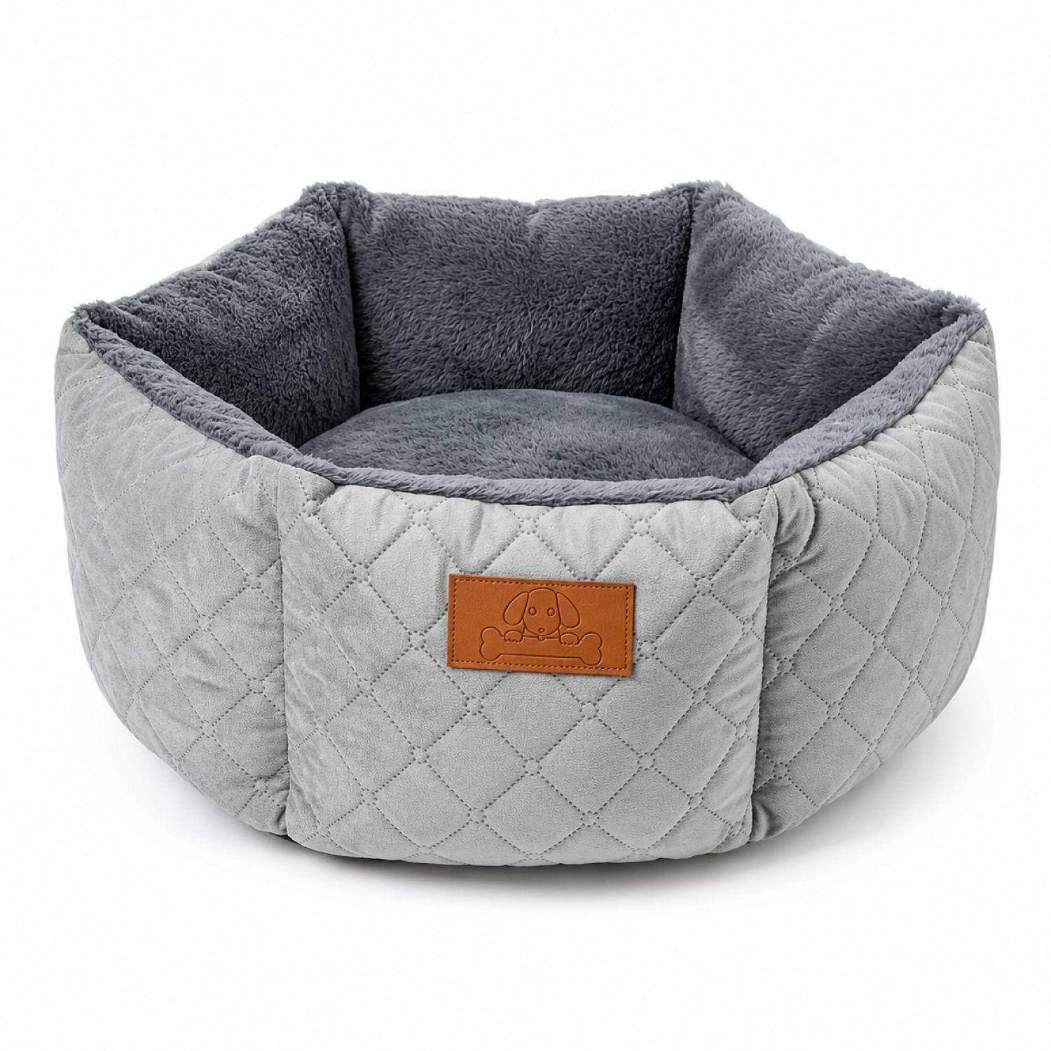 Cama Mascotas 35cm Jacquard Premium Acolchada Perro Gato-0