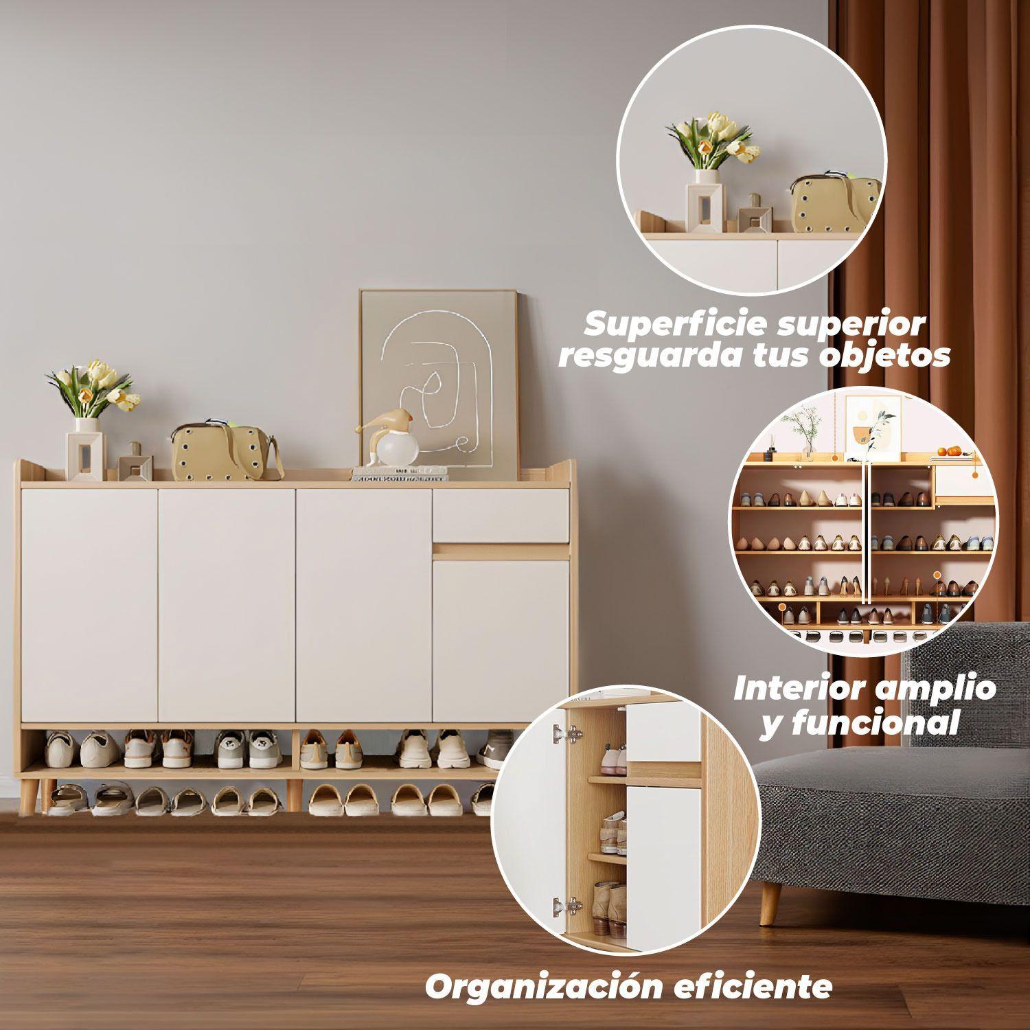 Zapatero Bicolor Elegance 4 Puertas Organizador Estante 122 CM-3