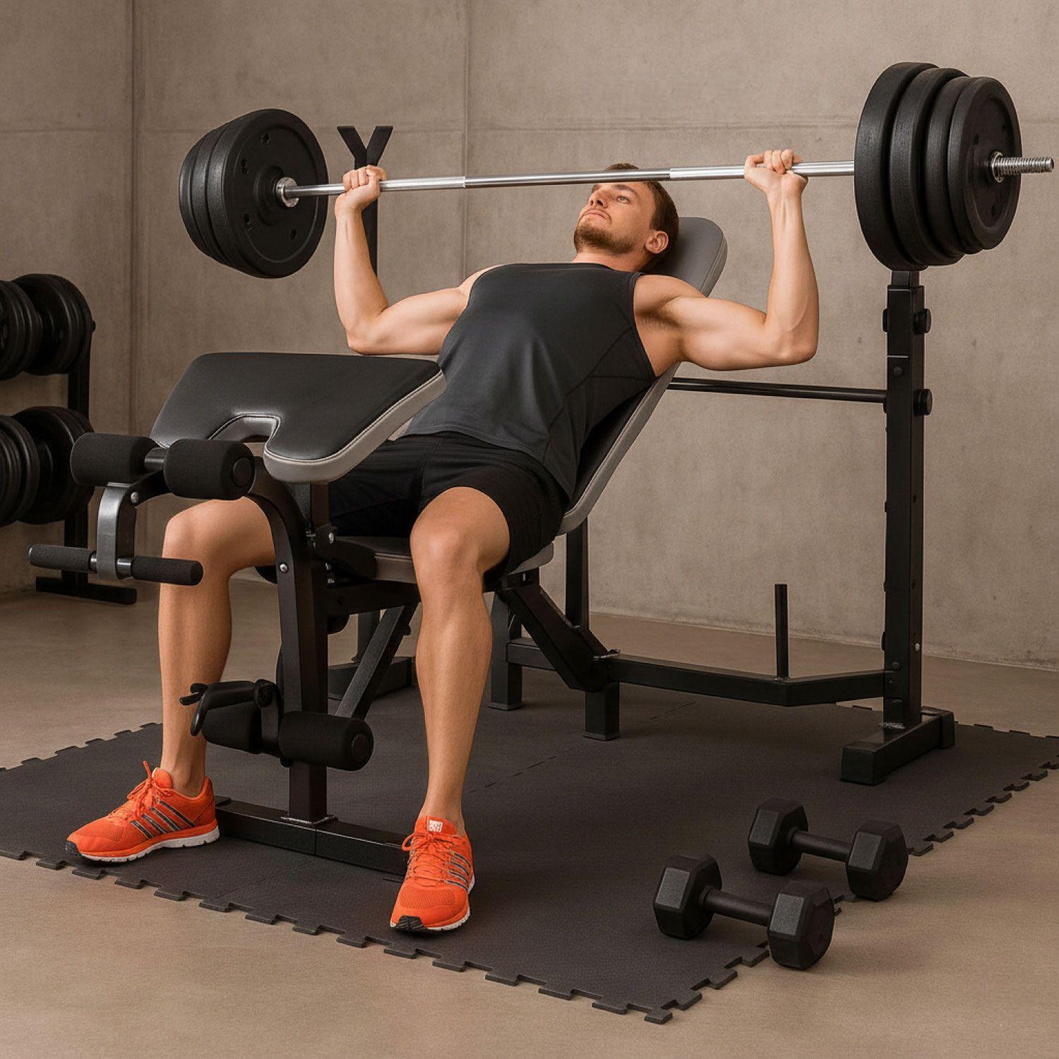 Press Banca Abdominal inclinable  y declinable + Banco Scott-4