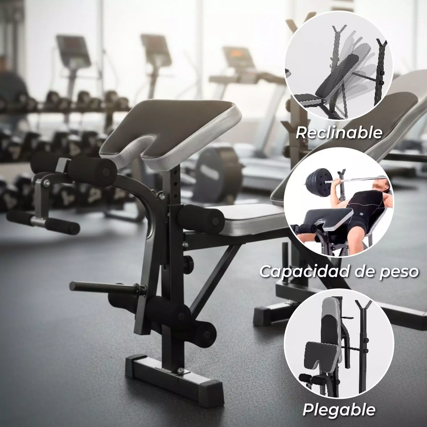 Press Banca Abdominal inclinable  y declinable + Banco Scott-3