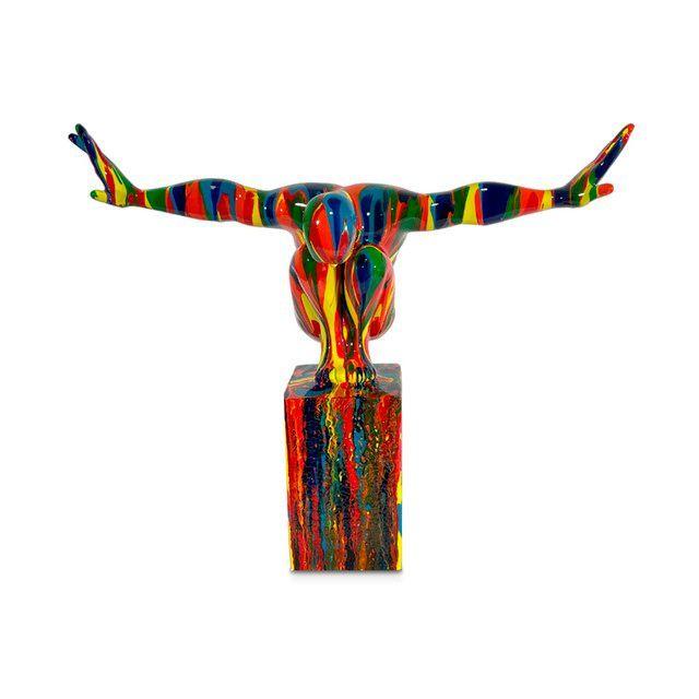 Adorno Escultura Atleta en Equilibrio Minimalista Abstracto-3