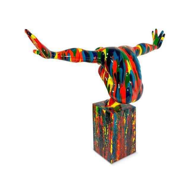 Adorno Escultura Atleta en Equilibrio Minimalista Abstracto-4