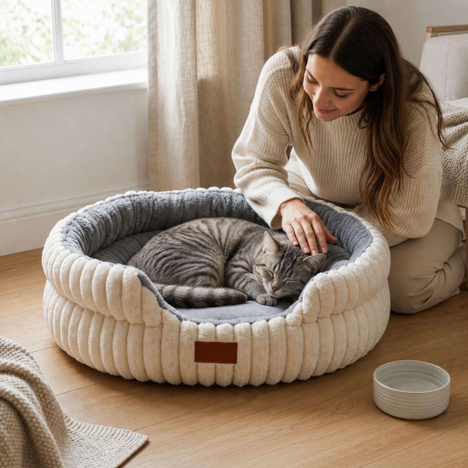 Cama Antiestres Ergonomica Antideslizante Mascotas 78 cm-4