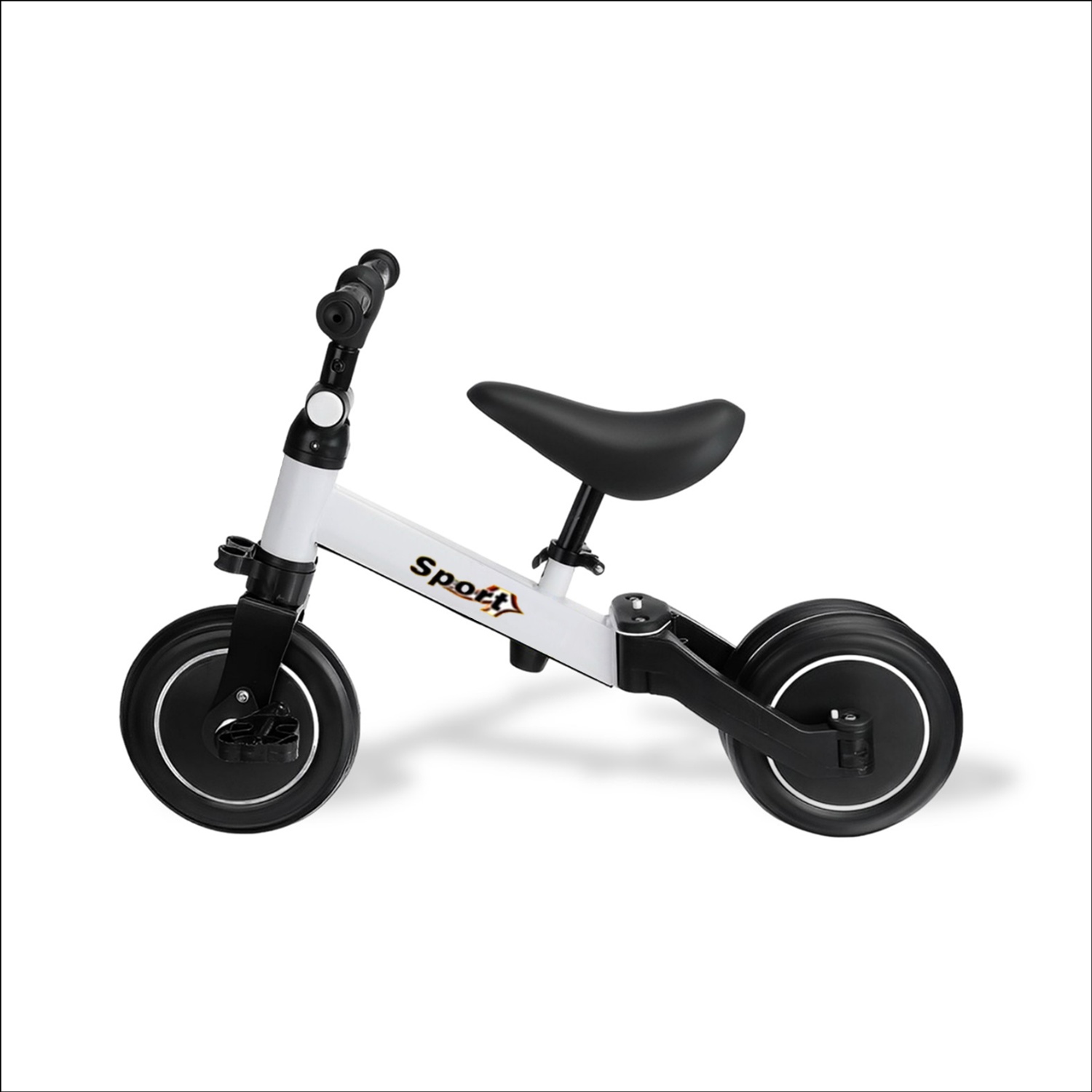 Triciclo Correpasillos Bicicleta de Aprendizaje Multiposiciones  3 En 1 Blanco-5