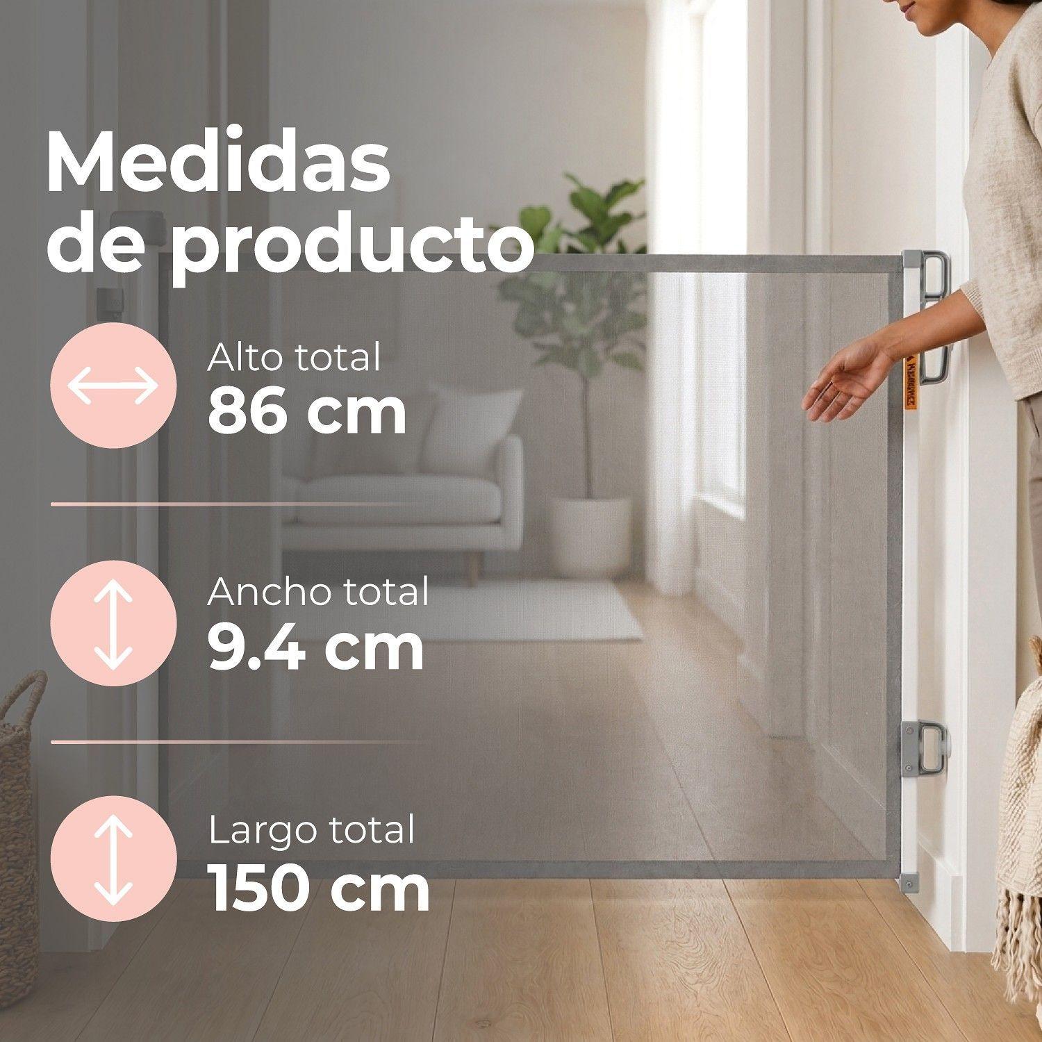 Puerta Seguridad Retractil Malla Bebes Mascotas 150x86cm-2