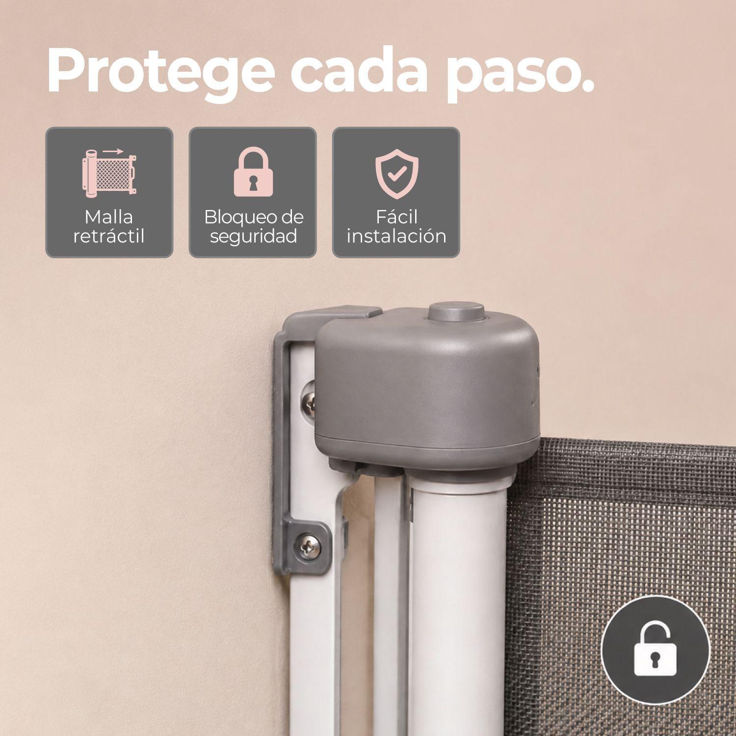 Puerta Seguridad Retractil Malla Bebes Mascotas 150x86cm-3