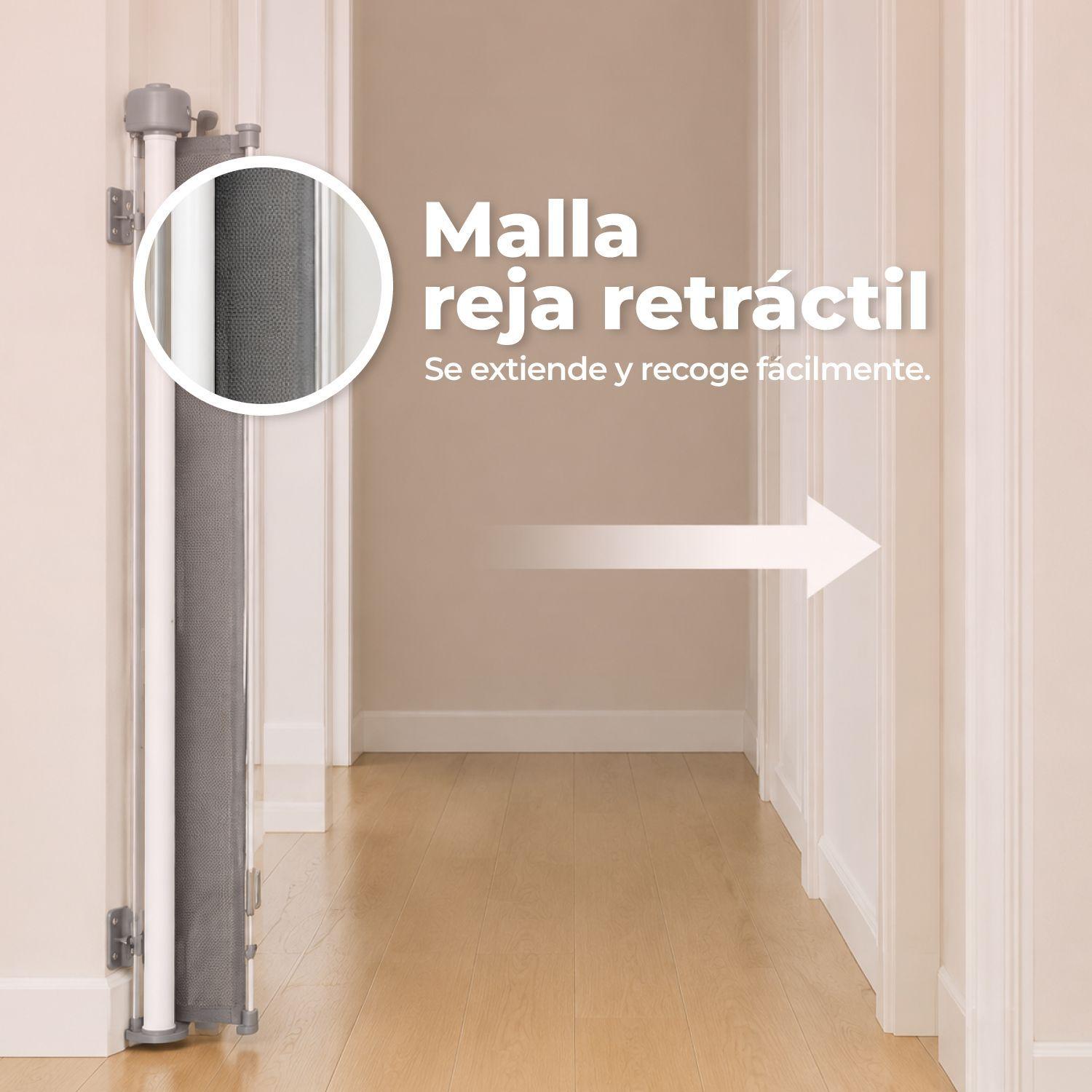 Puerta Seguridad Retractil Malla Bebes Mascotas 150x86cm-4