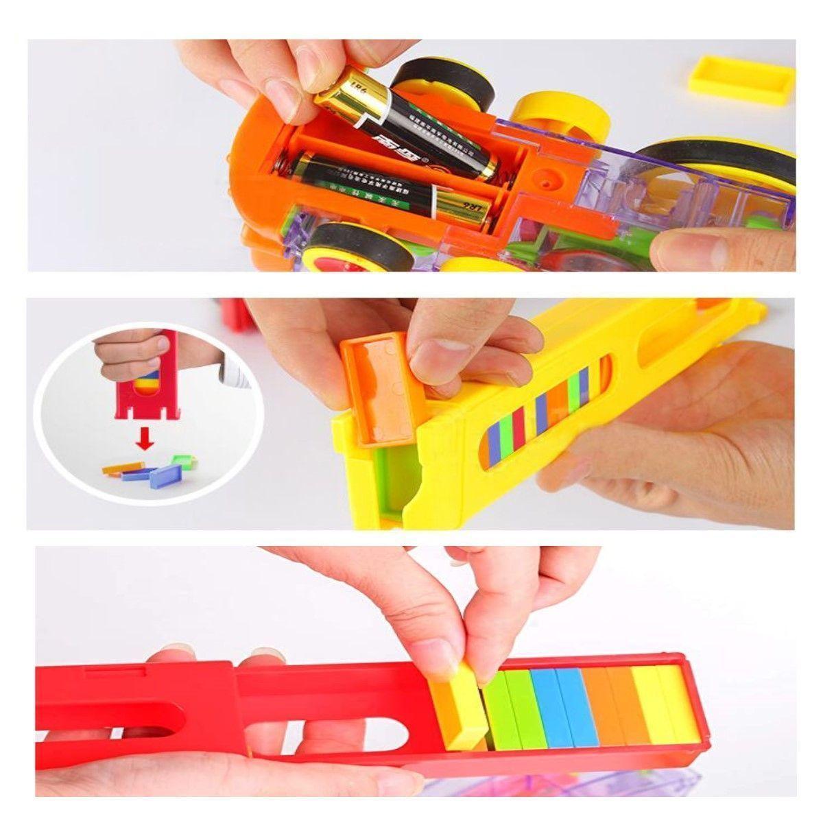Tren Domino Automatico Juguete Interactivo con Luz y Sonido-6
