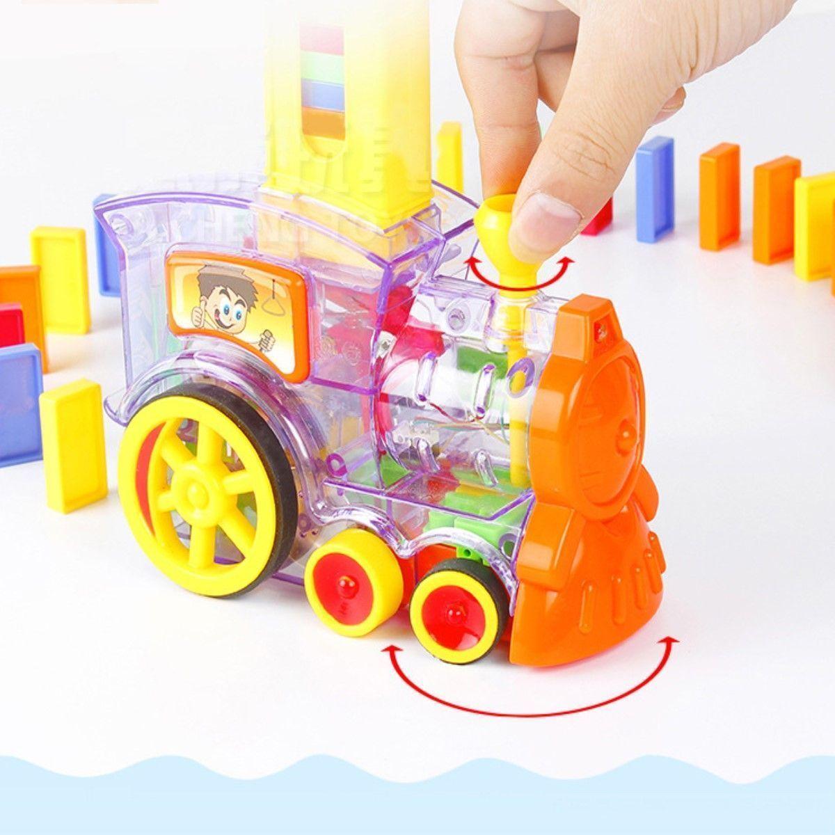Tren Domino Automatico Juguete Interactivo con Luz y Sonido-7