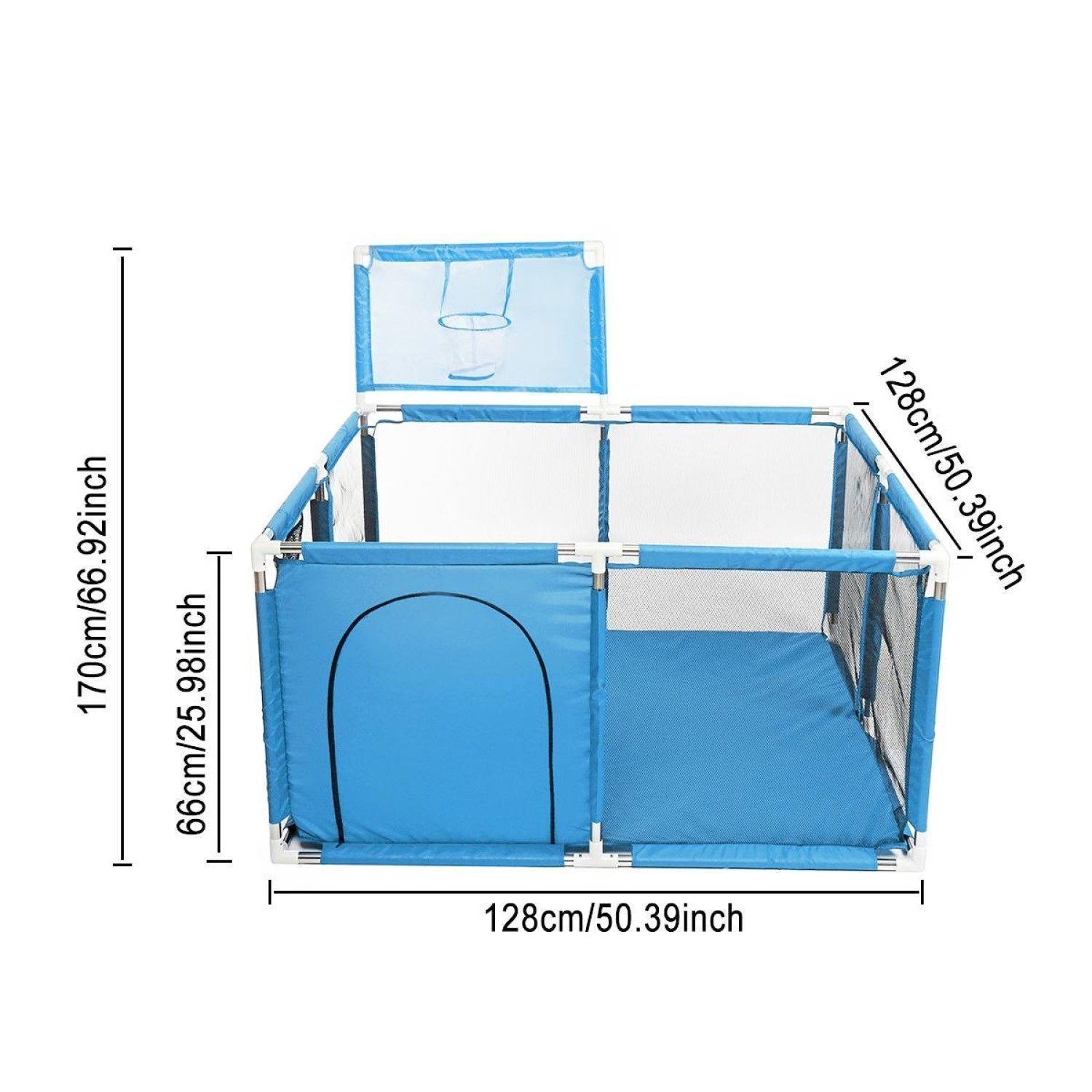 Corral Seguridad Bebes  Aro De Basket 128cm Azul-5