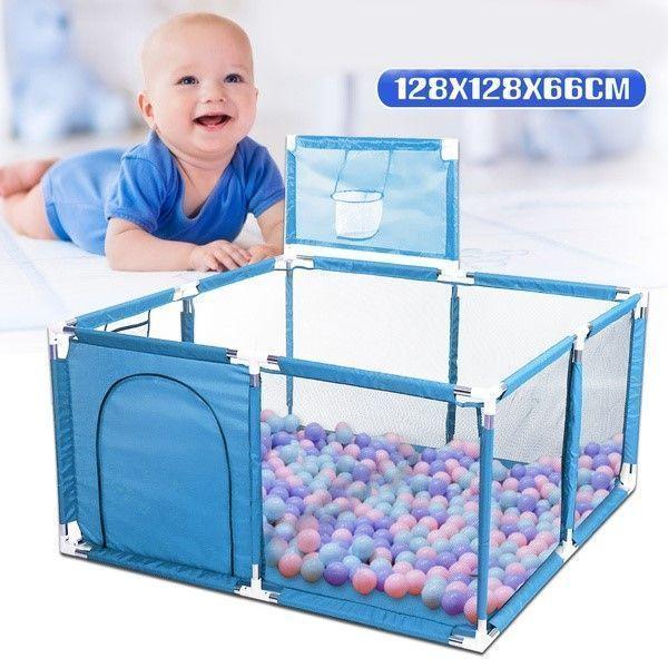 Corral Seguridad Bebes  Aro De Basket 128cm Azul-6